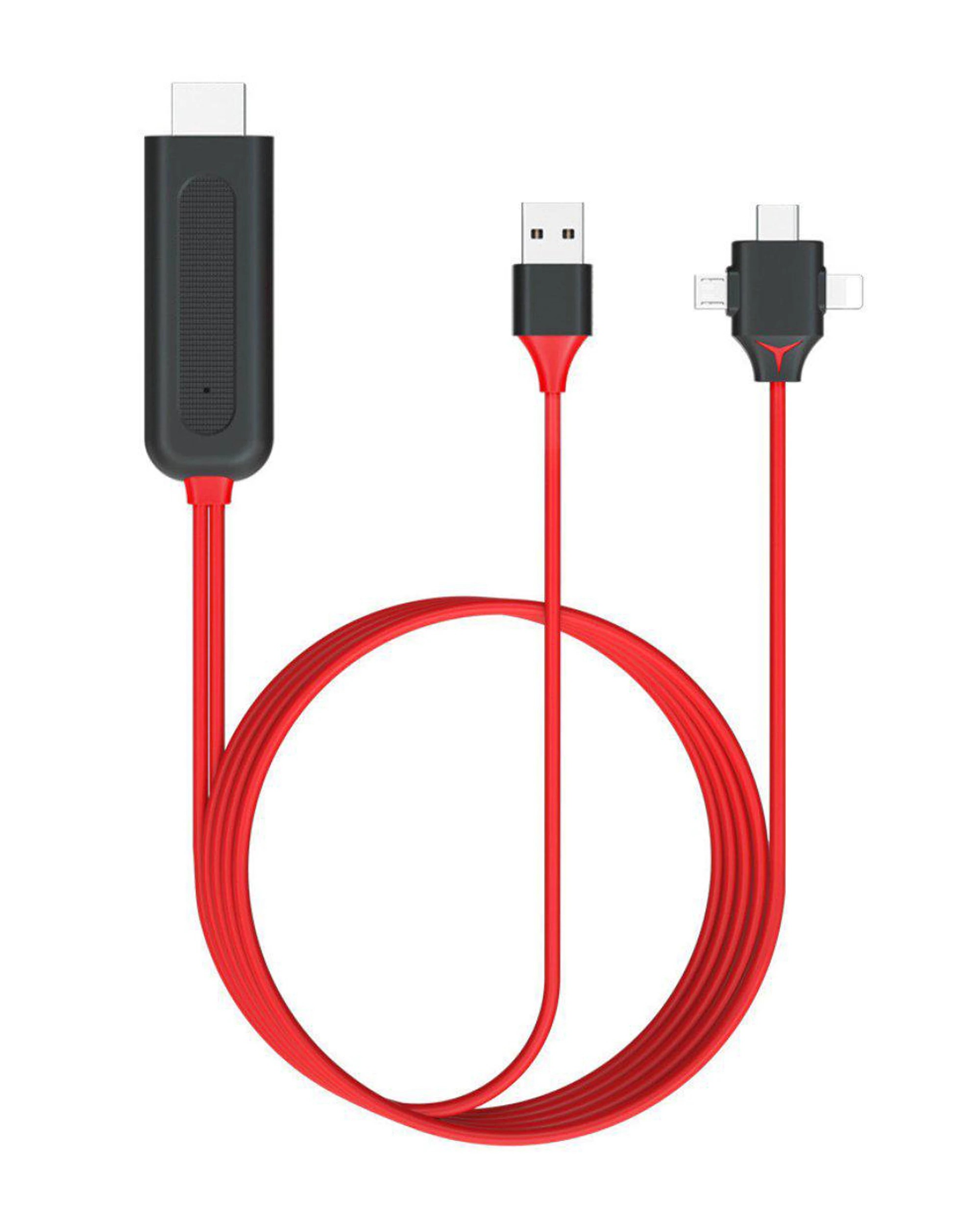 1 TODO 3 in 1 HDMI to Lightning Micro USB Type C Adapter Cable Charge iPhone Android AV TV, 1 of 6