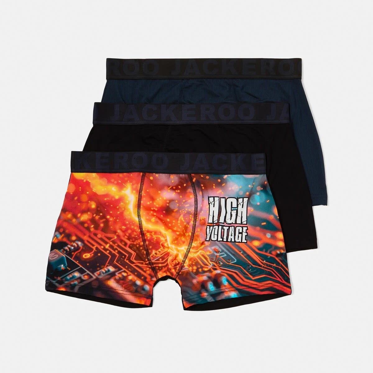 1 3 Pack Jackeroo Print Mesh Trunks HIGH VOLTAGE, 1 of 7
