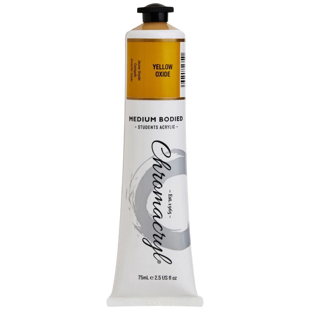 1 Chromacryl Student Acrylic Paint 75mL Yellow Oxide, 1 of 1