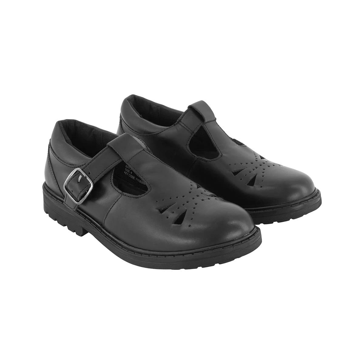 4 Senior T-Bar School Shoes Black, 4 of 5