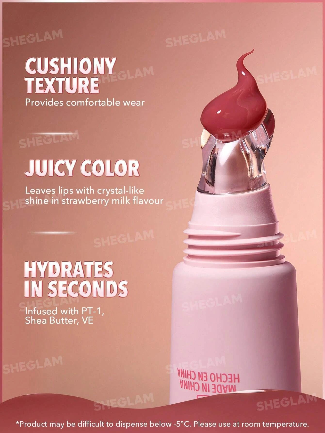 3 SHEGLAM Crystal Glaze Moisturizing Lip Care - Strawberry Milk, 3 of 6