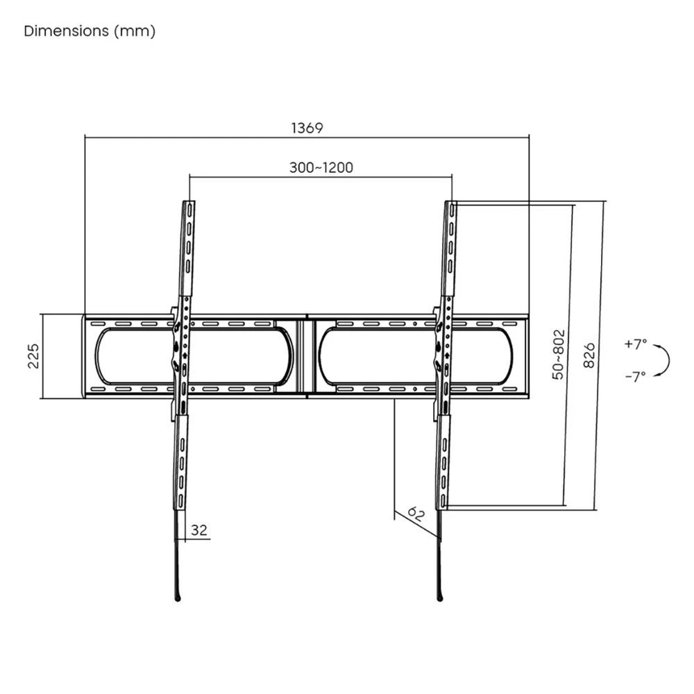 9 Brateck Super Heavy-Duty Tilt TV Wall Mount 37 – 140" 125kg, 9 of 10