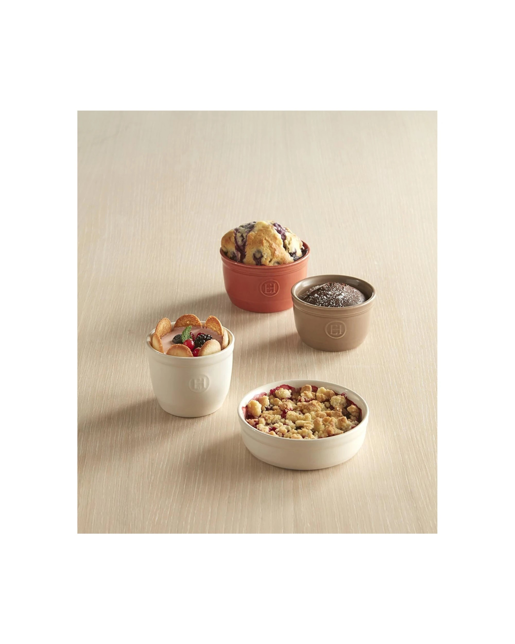 5 Emile Henry 2pc Ceramic Ramekin Set Dessert Dish 10cm - Charcoal, 5 of 5