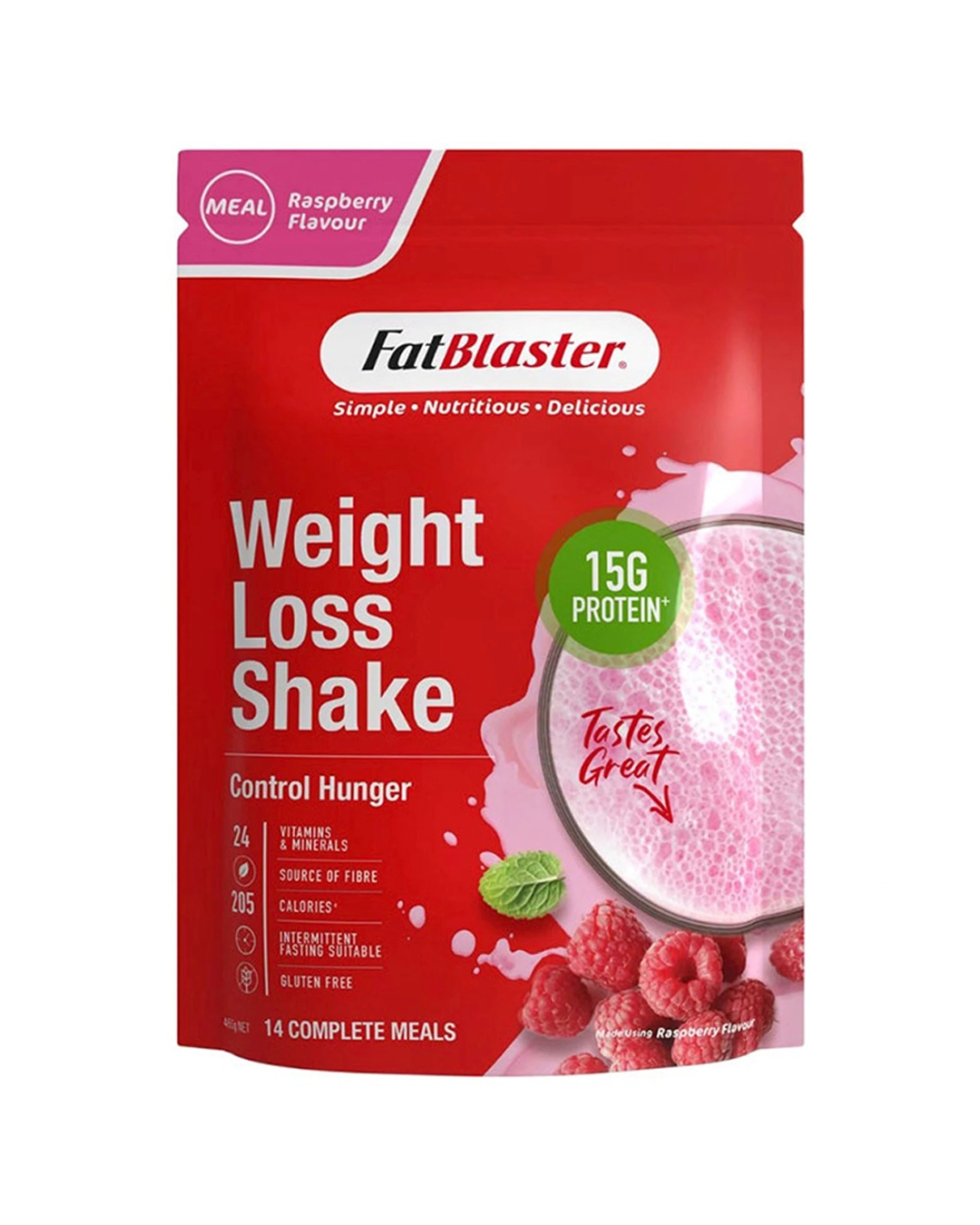 1 Naturopathica Fat Blaster Weight Loss Supplement Shake Raspberry 465g, 1 of 1