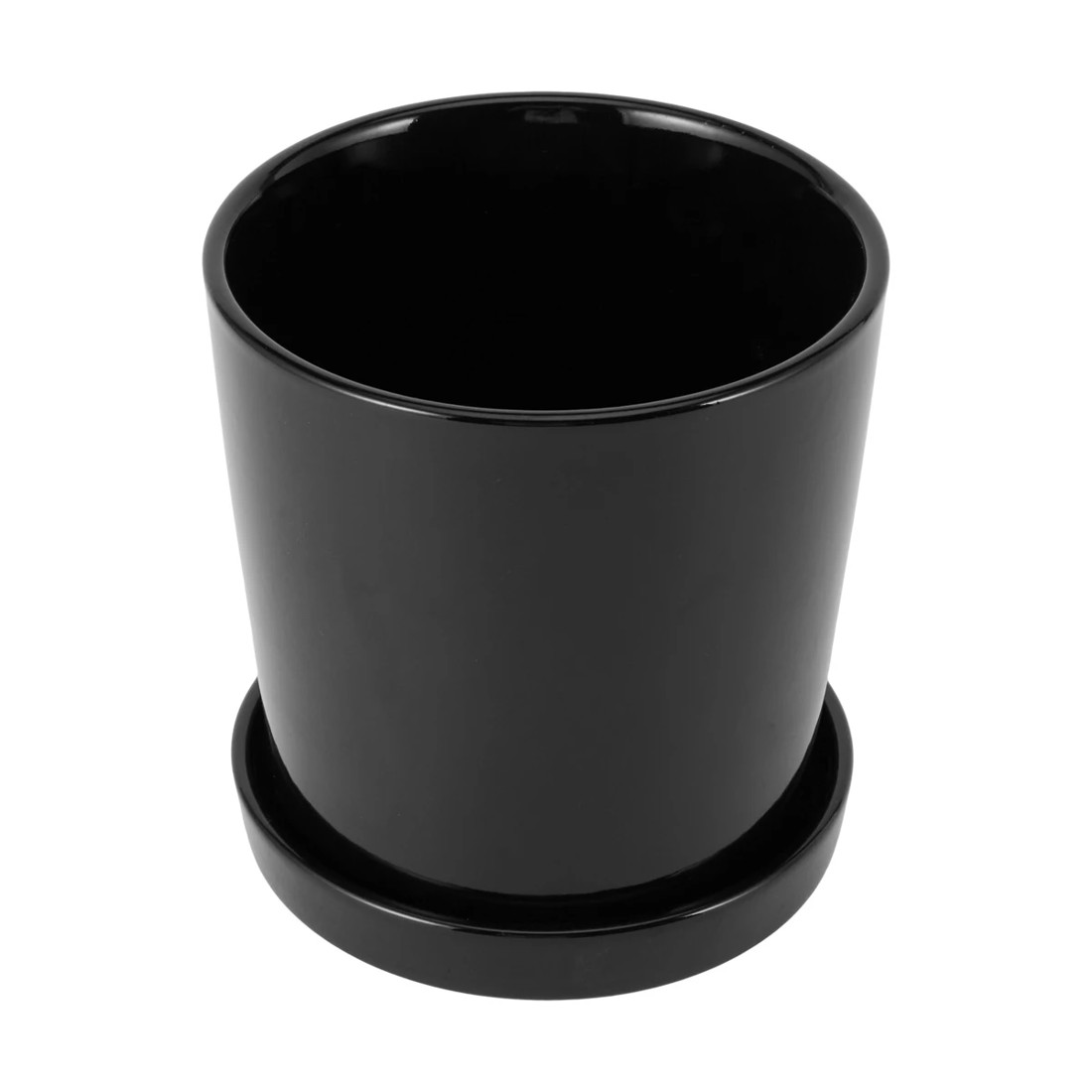 1 Pot with Saucer - Black, 1 of 3