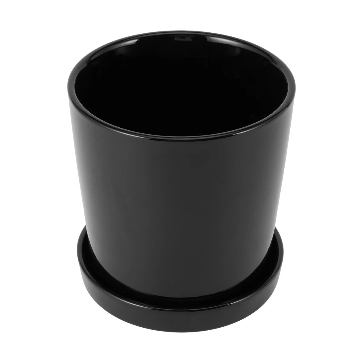 1 Pot with Saucer - Black, 1 of 3