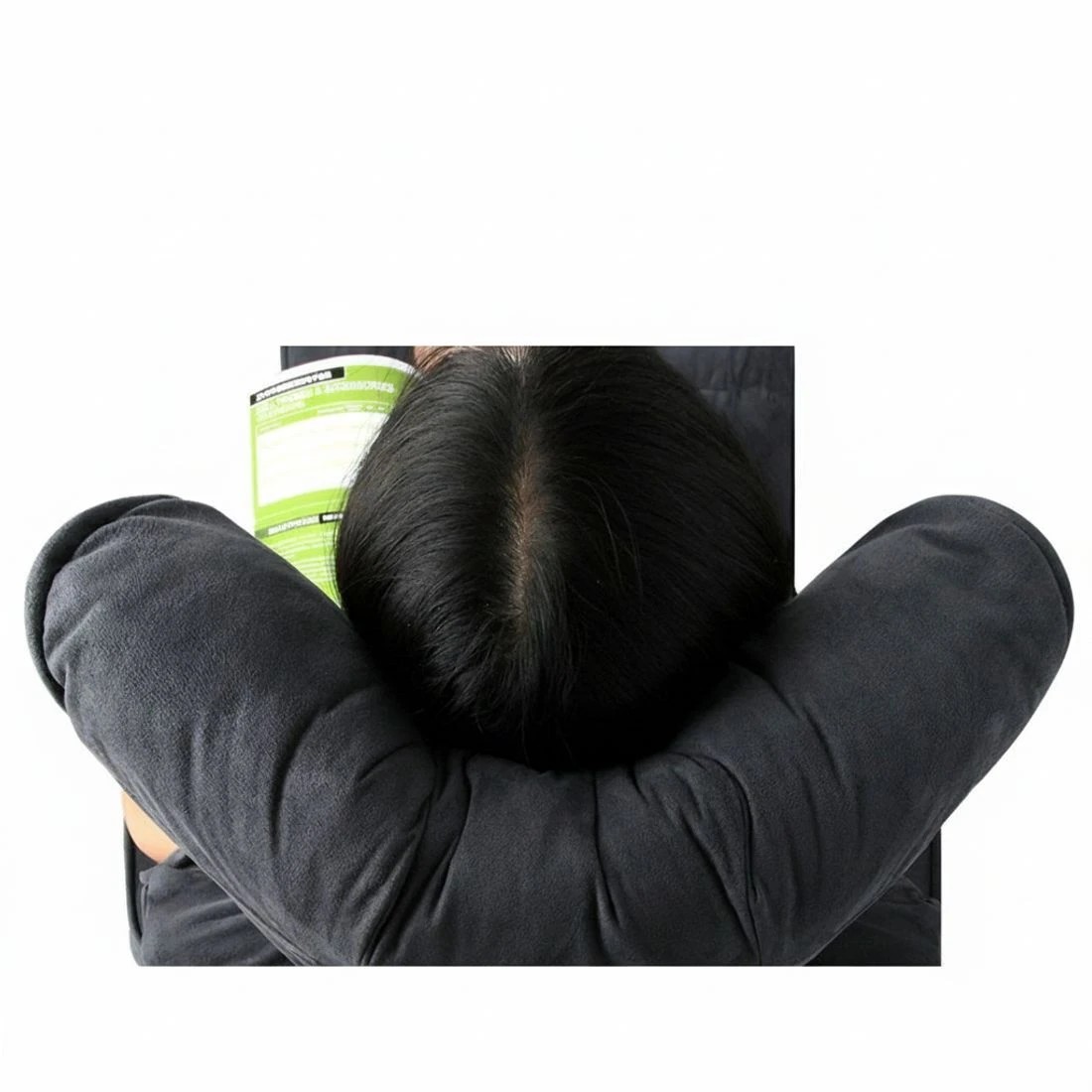 5 Artiss Floor Lounge Sofa With Armrest Flocking Fabric Charcoal - Grey, 5 of 6