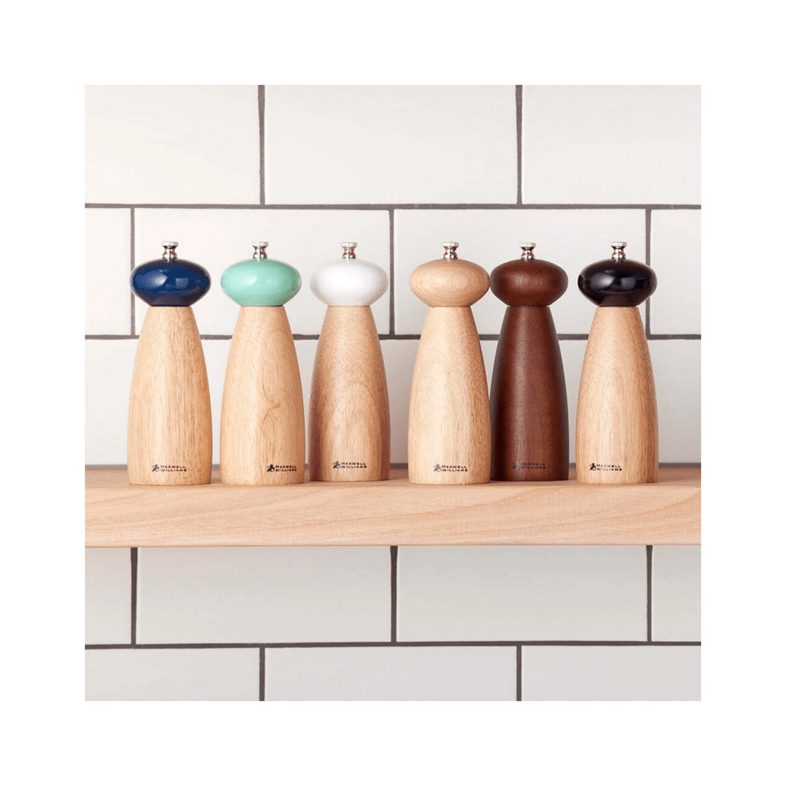 2 Maxwell & Williams Copenhagen Salt Pepper Mill 17.5cm Rubberwood Grinder
 - Multi, 2 of 2