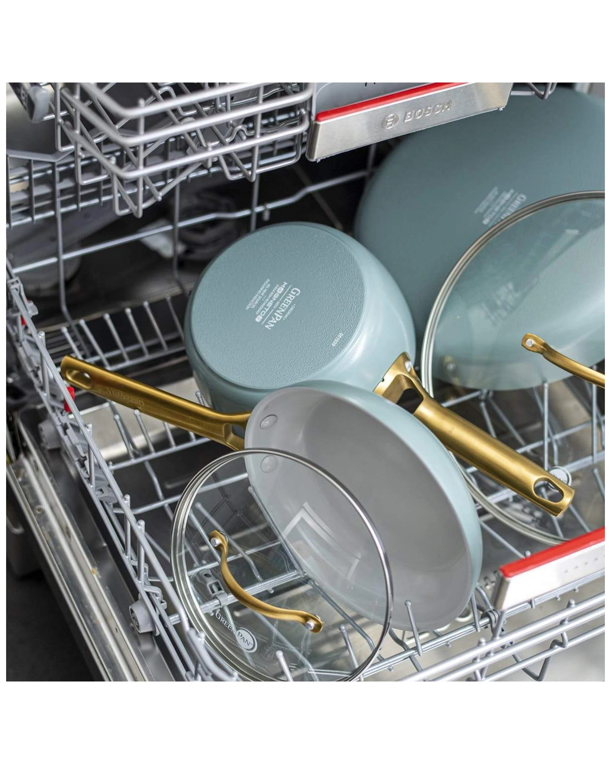 5 6pc Greenpan Padova Smokey Sky Kitchen Frypan Cookware Set Blue Home Cooking - Blue, 5 of 5