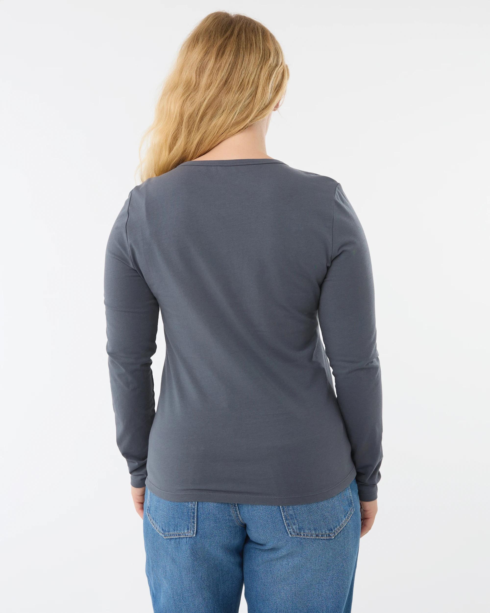 3 Long Sleeve Stretch Crew Neck T-shirt Lead Grey, 3 of 6