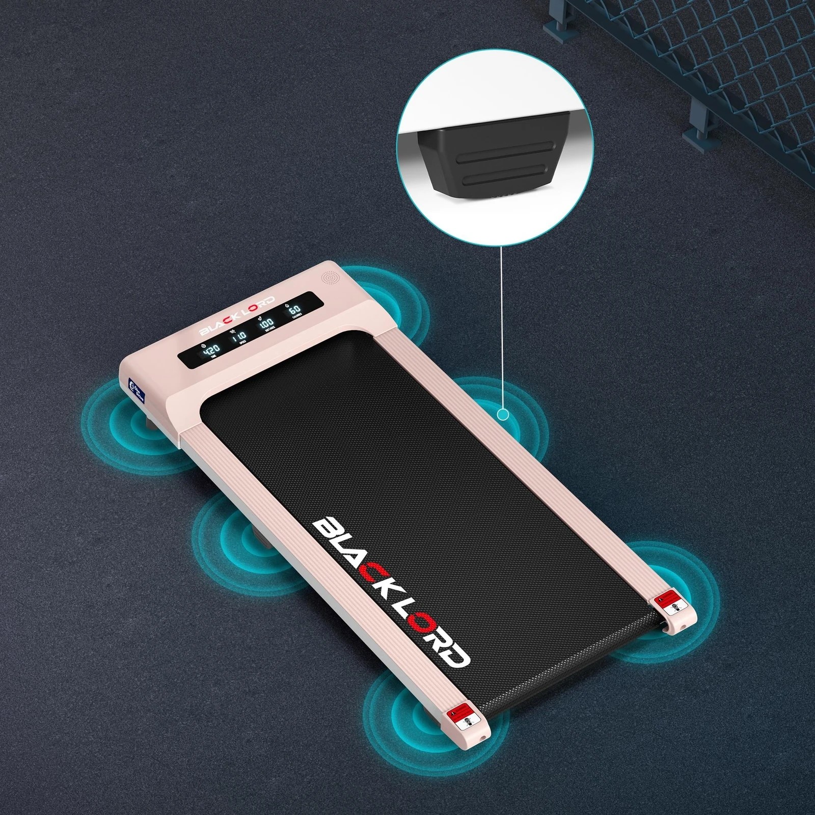 5 Black Lord Treadmill Electric Walking Pad Under Desk Home Gym 40cm Belt - Pink, 5 of 10