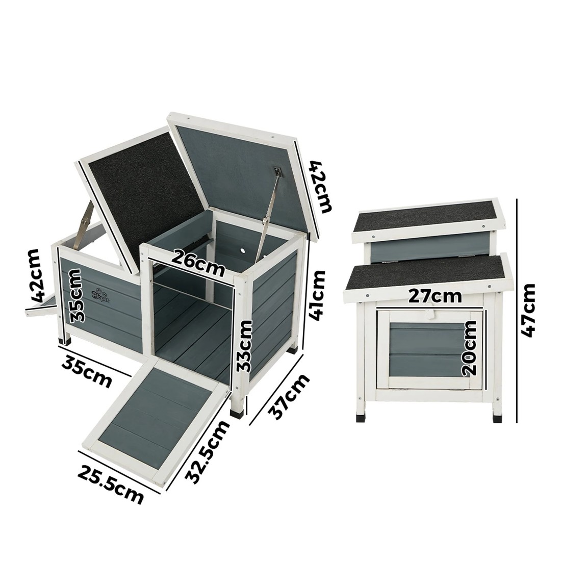 2 Alopet Outdoor Rabbit Hutch Wooden Cage Chicken Coop House Enclosure - Multi, 2 of 10