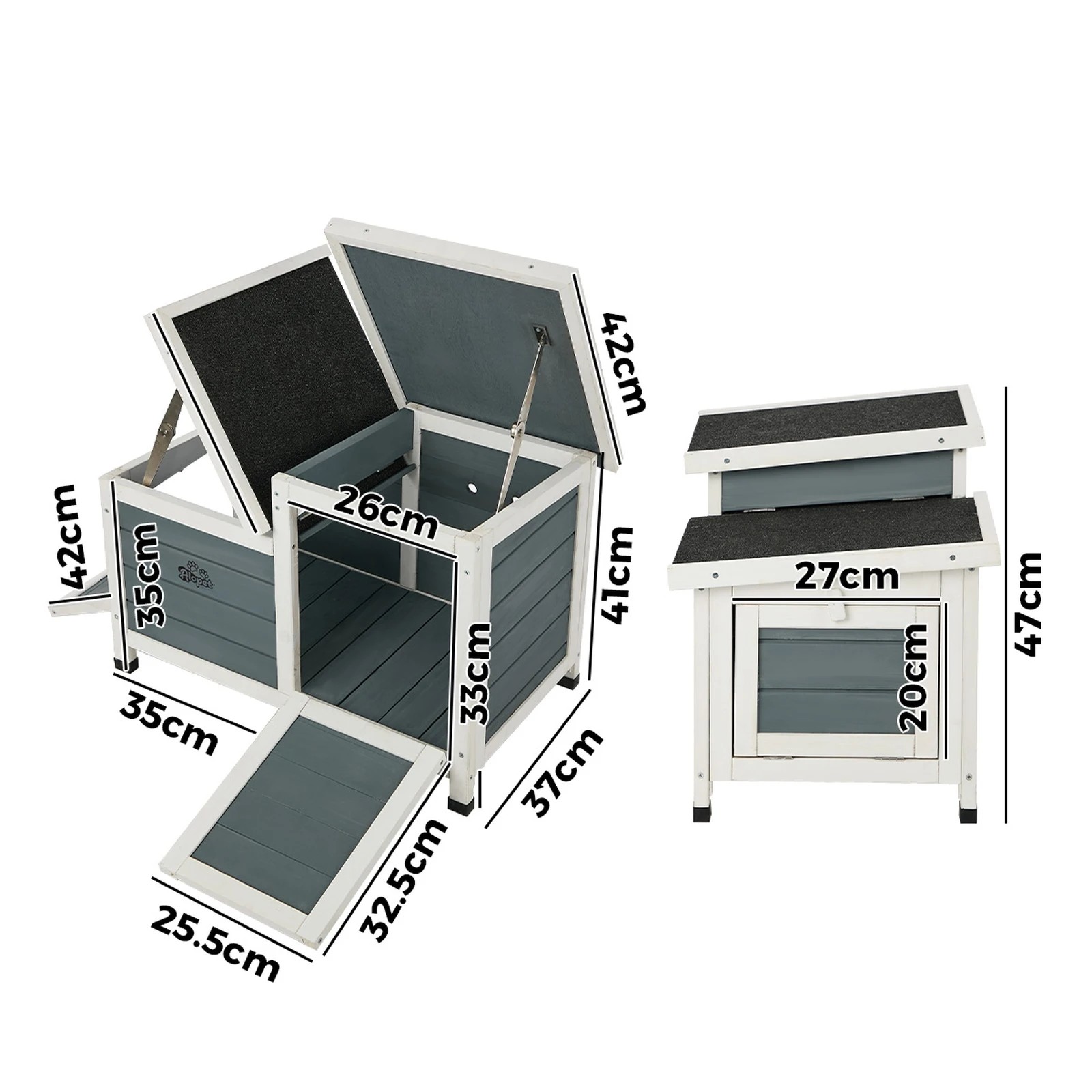 2 Alopet Outdoor Rabbit Hutch Wooden Cage Chicken Coop House Enclosure - Multi, 2 of 10