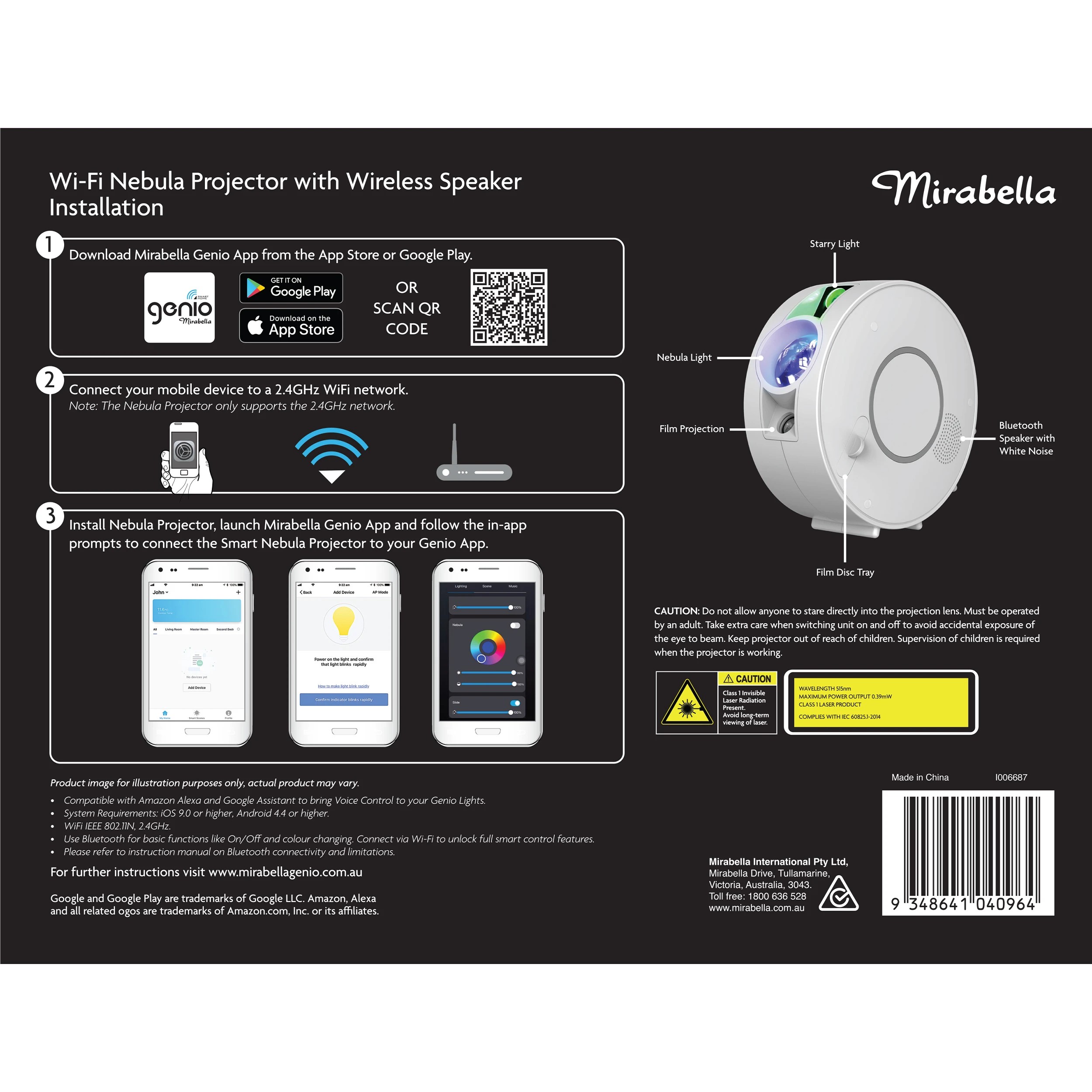 4 Mirabella Genio Wi-Fi Nebula Projector, 4 of 5