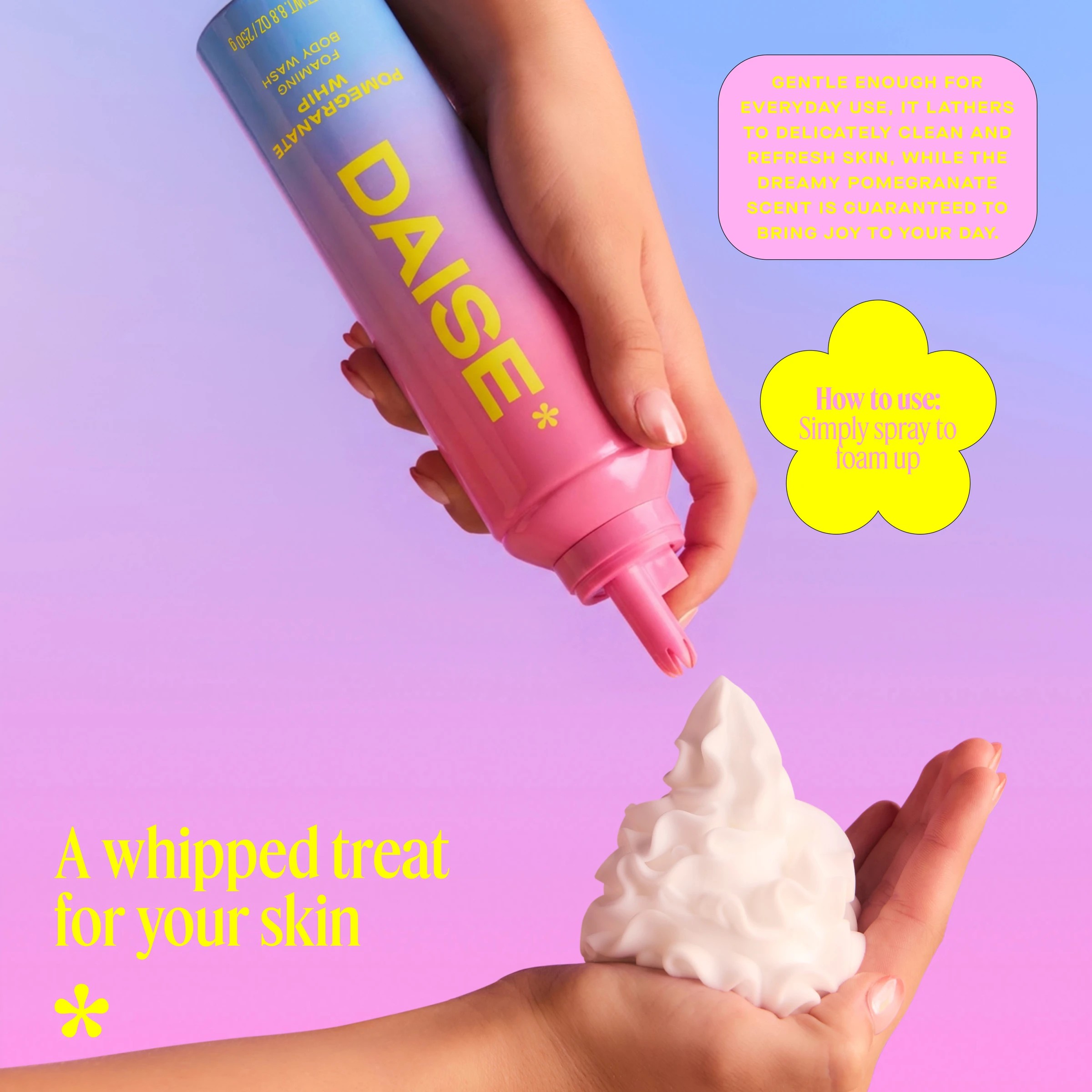3 DAISE Foaming Body Wash 250g - Pomegranate Whip, 3 of 9