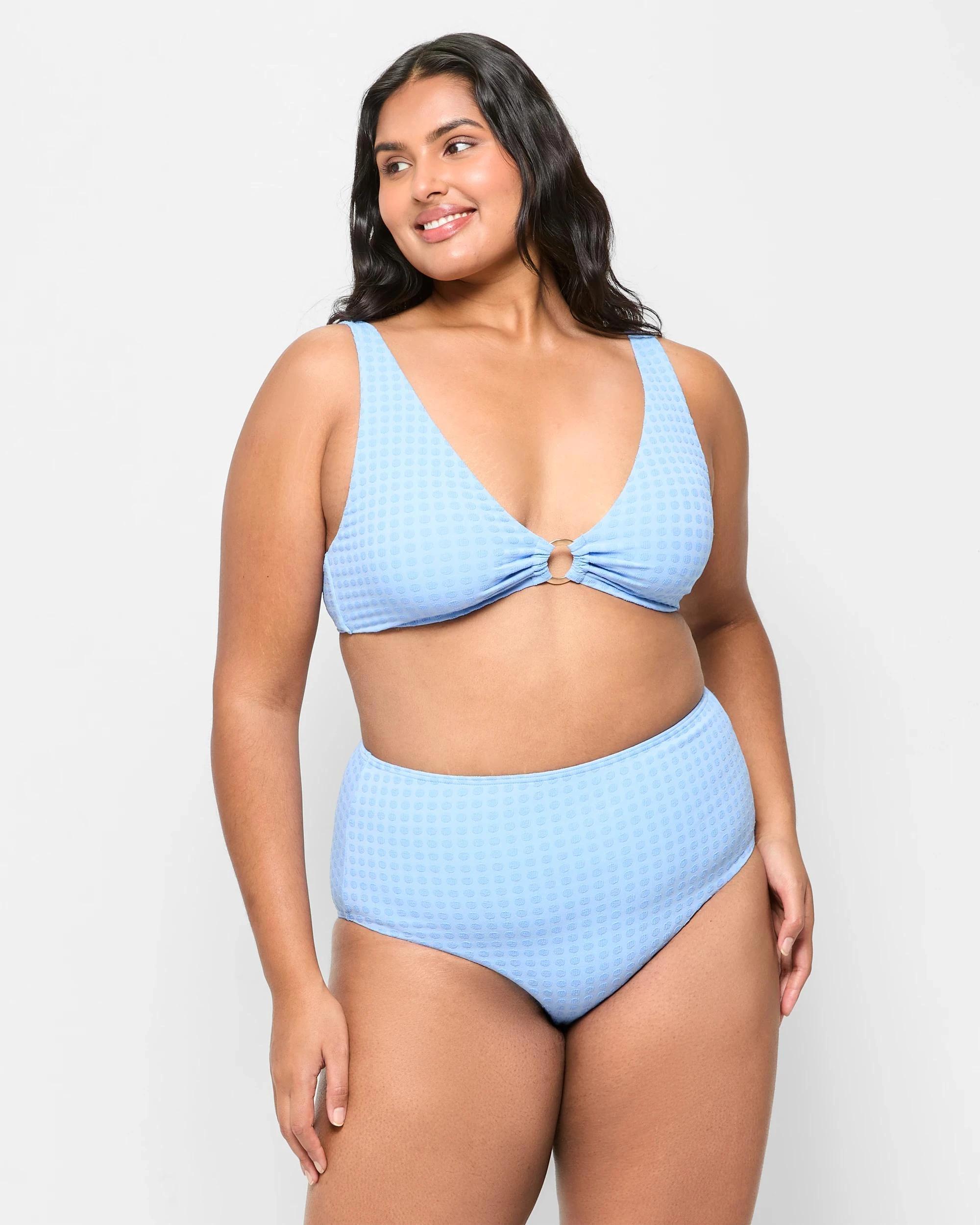 6 Target High Waisted Textured Spot Bikini Bottoms - Shape Your Body PERIWINKLE, 6 of 8