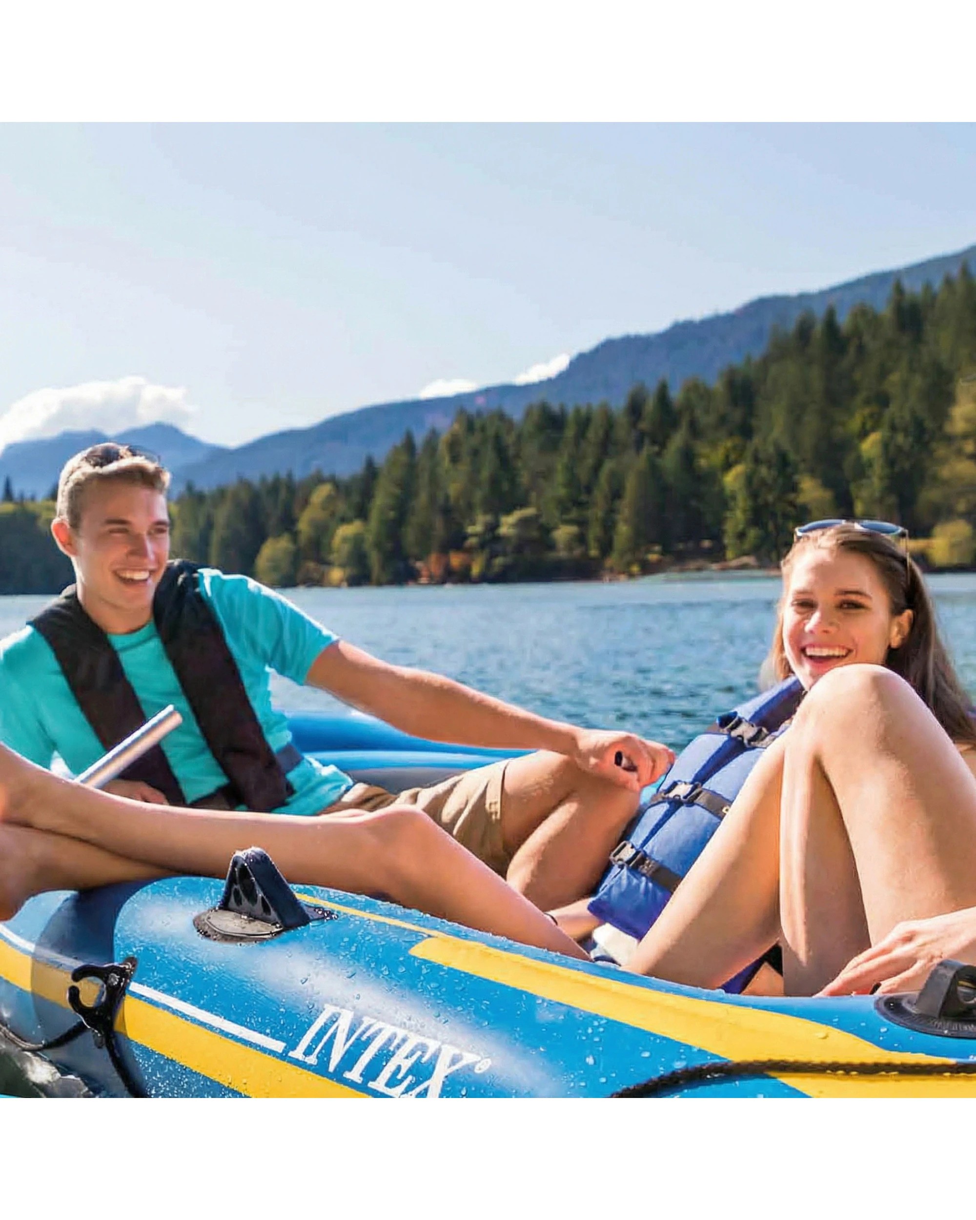 9 Intex 68370NP Challenger 3 Inflatable Boat Set - Blue, 9 of 9