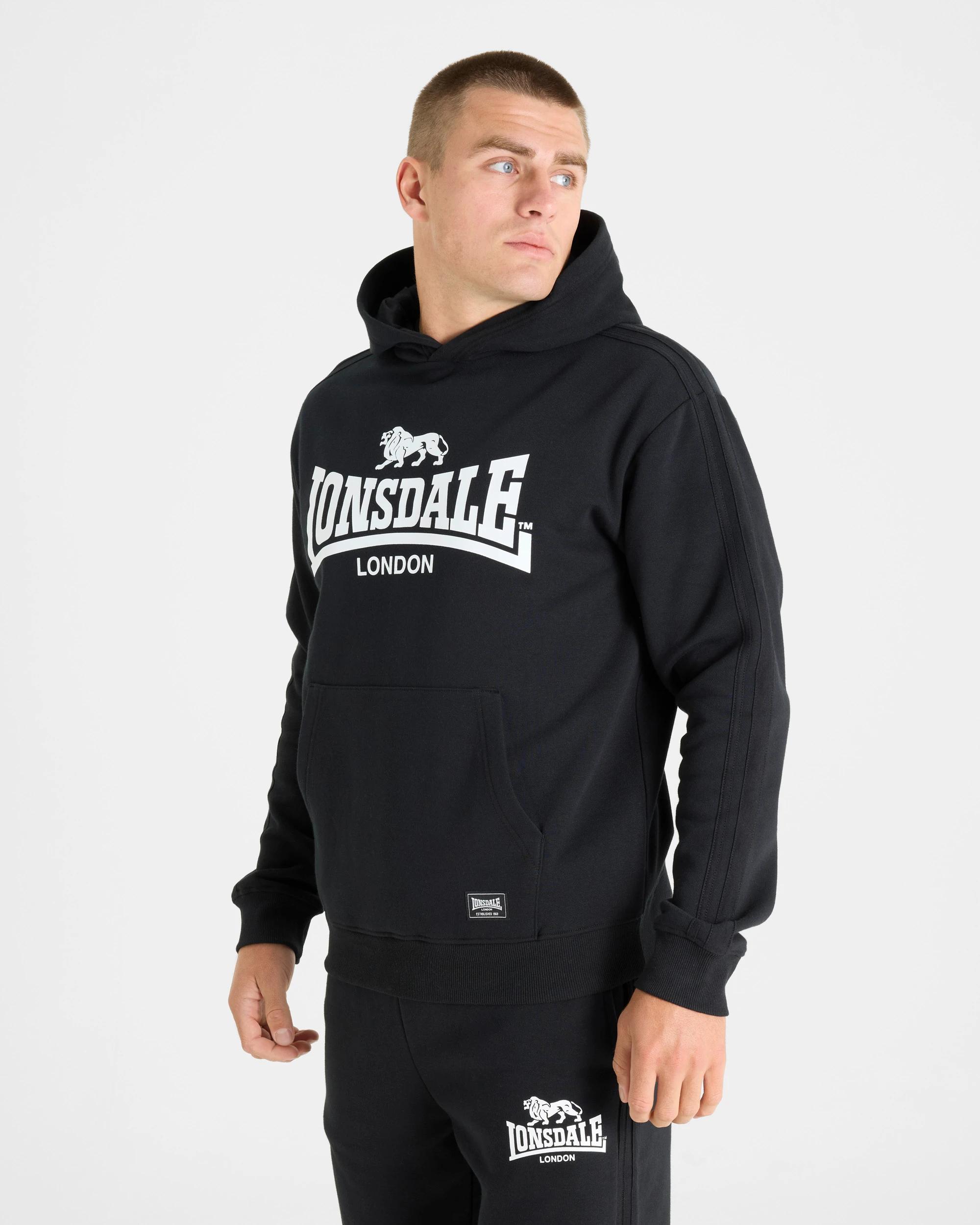 1 Lonsdale London Long Sleeve Hoodie BLACK, 1 of 3