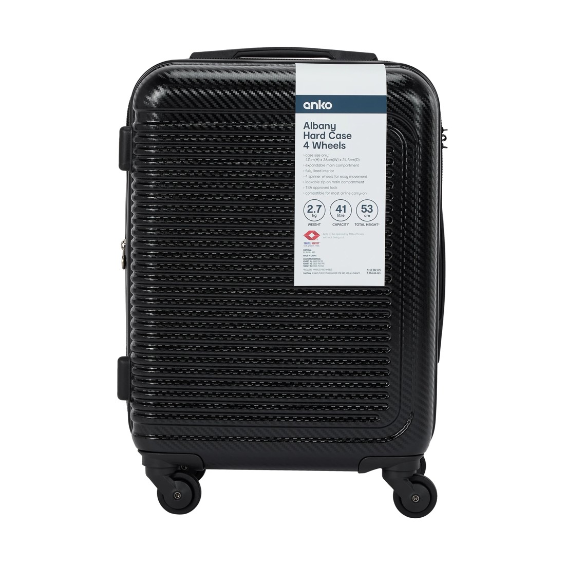 8 47cm Albany Hard Case 4 Wheels - Graphite, 8 of 8