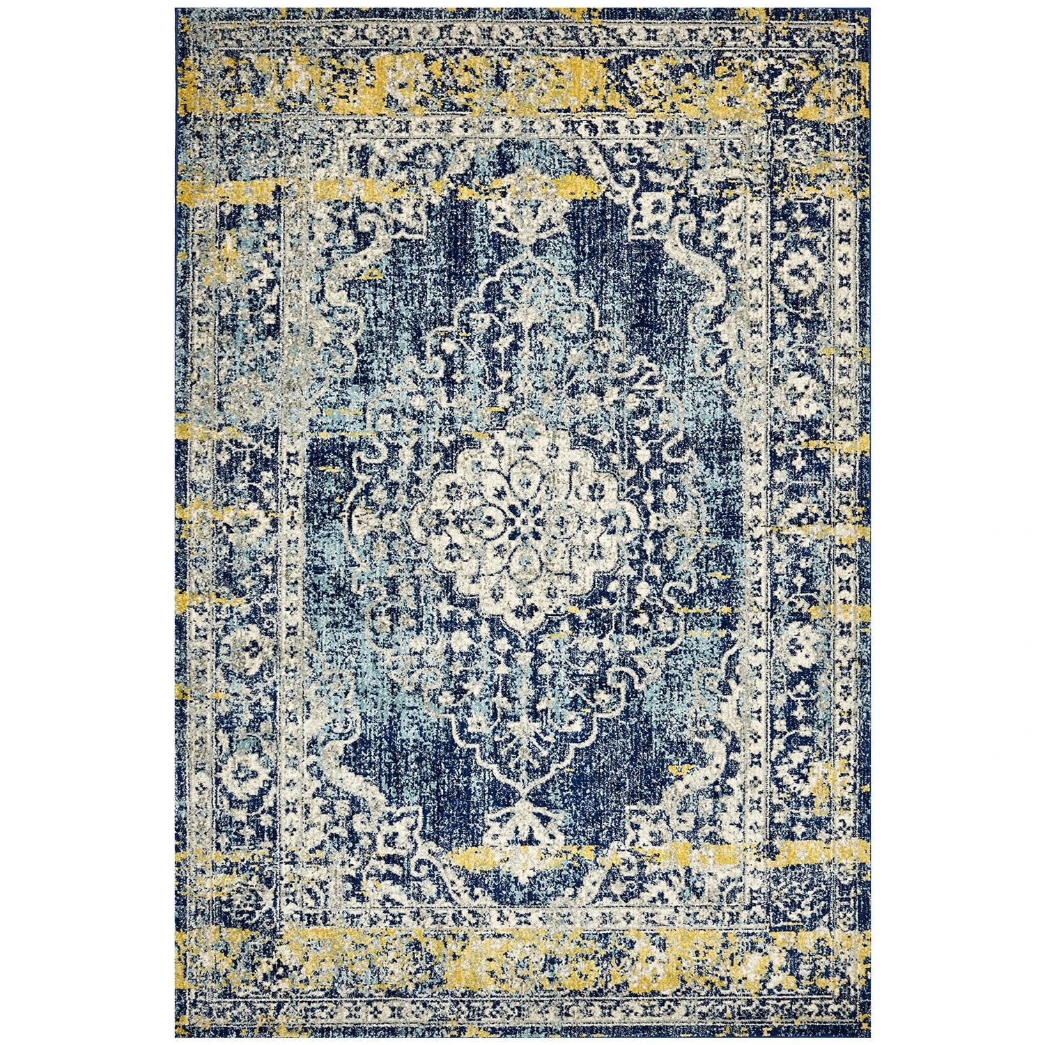 2 Common Ground Rugs Gallery 869 290x200cm - Large Power Loomed Pet Friendly Floor Rug - Blue, 2 of 7