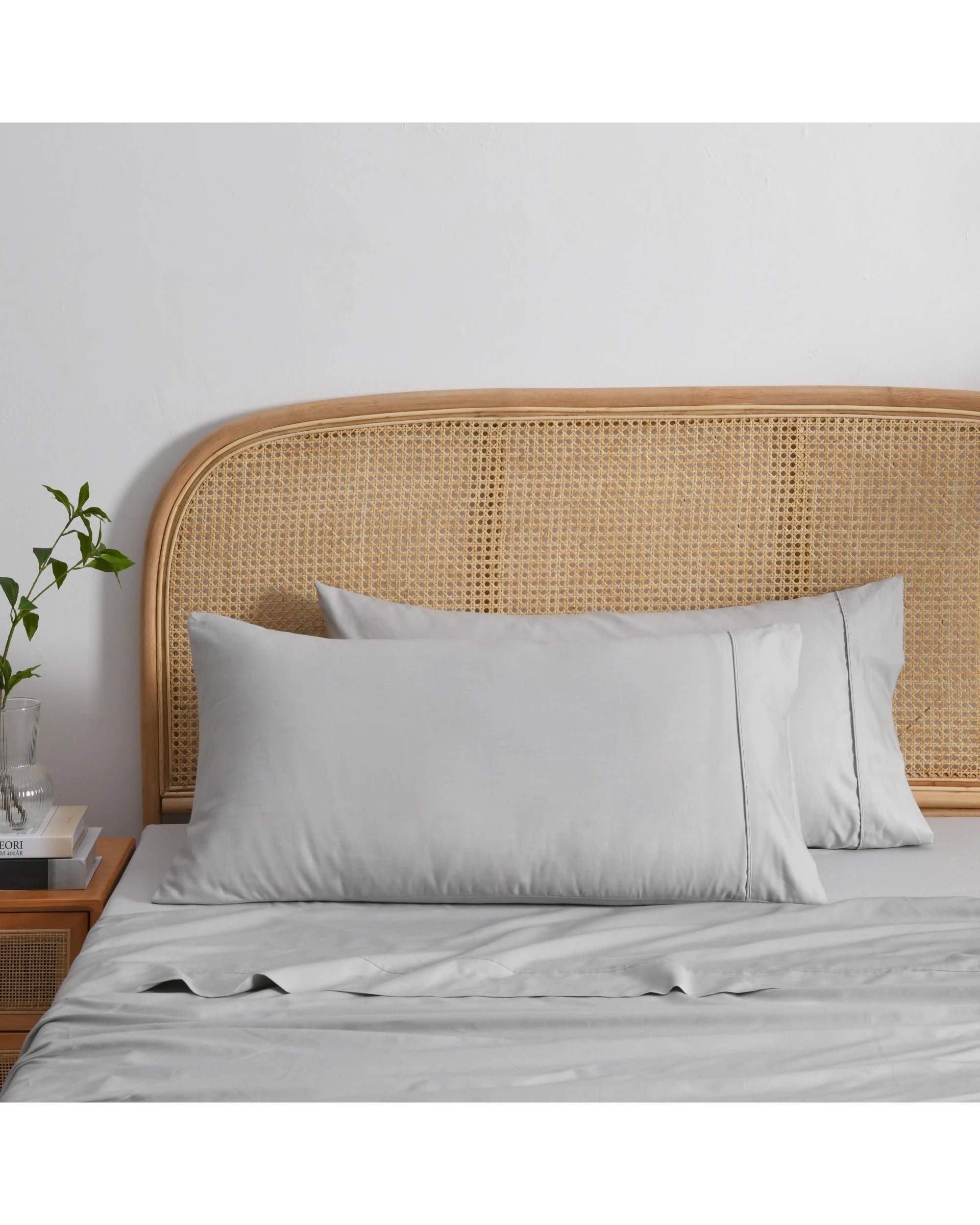 1 Dreamaker 1500TC Cotton Rich Sateen King Pillowcase Twin Pack - Dove Grey, 1 of 3