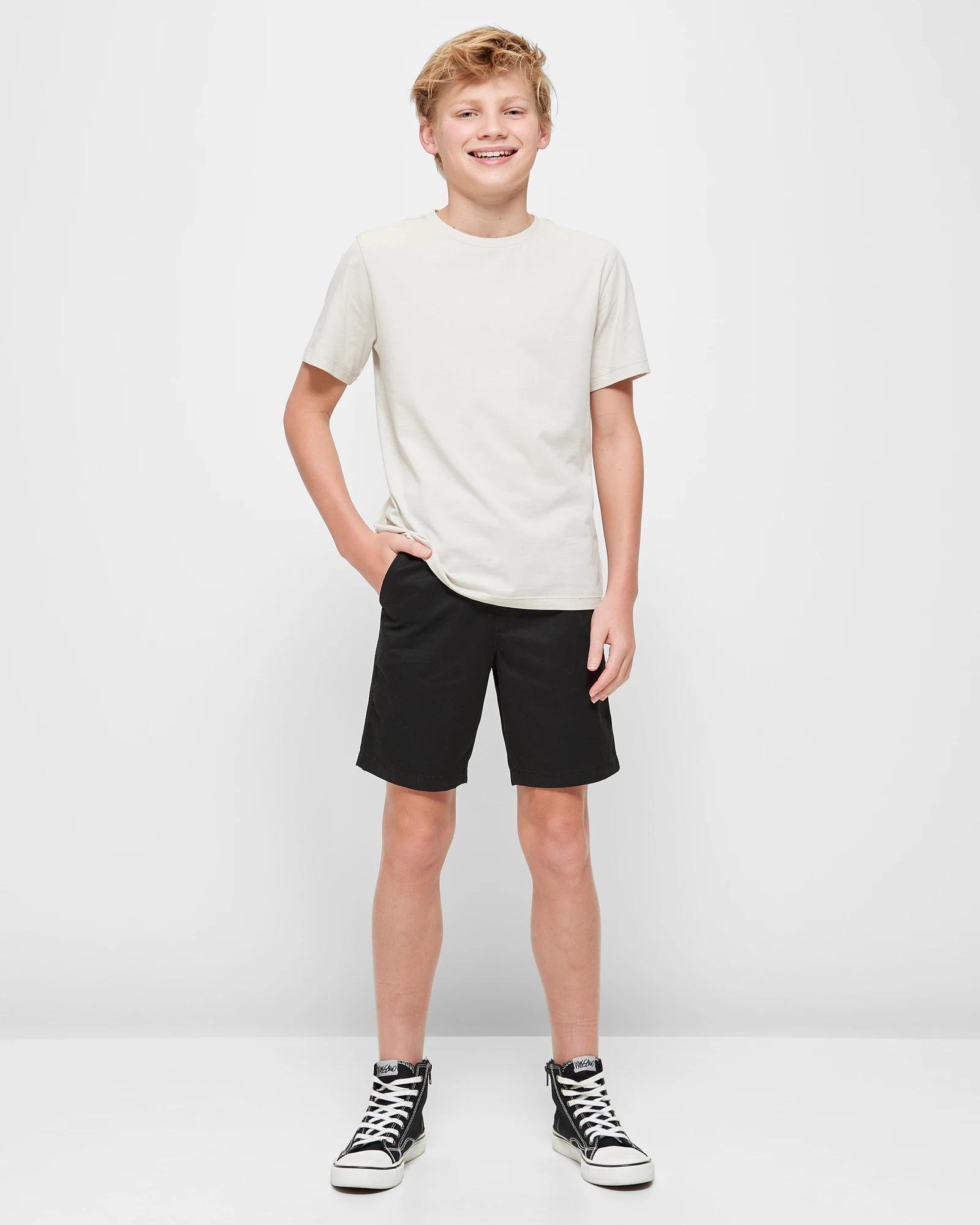 2 Target Elastic Waist Chino Shorts BLACK, 2 of 6