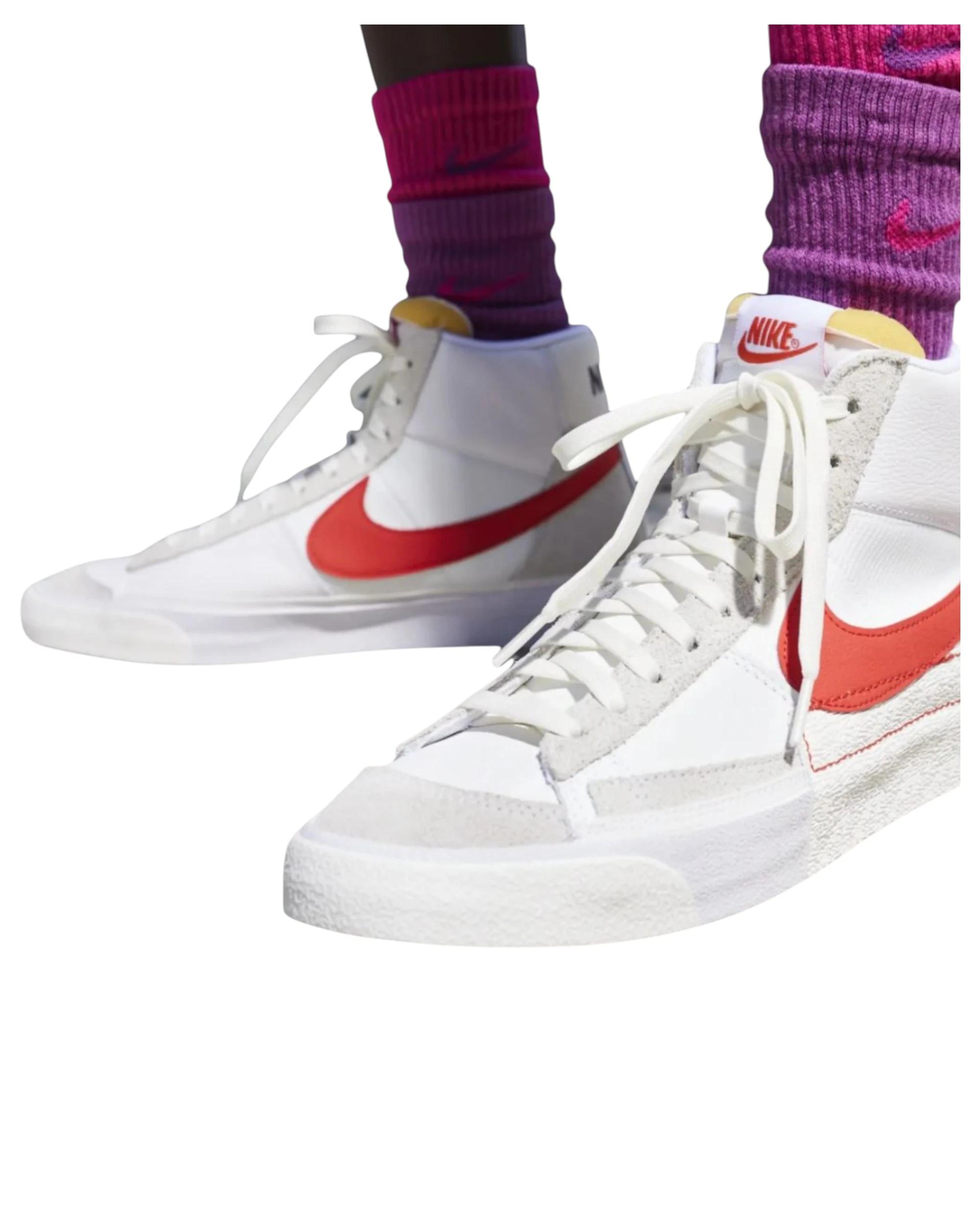 4 Nike Mens Blazer Mid 77 Pro Club Remastered White/ Orange Athletic Shoes WHITE/ORANGE, 4 of 8