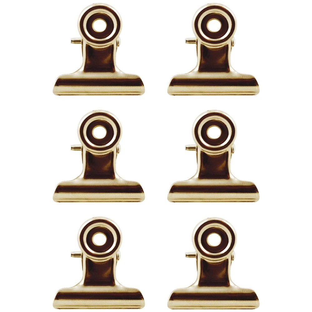2 Three By Three Magnetic Clips Medium Gold 6 Pack, 2 of 2