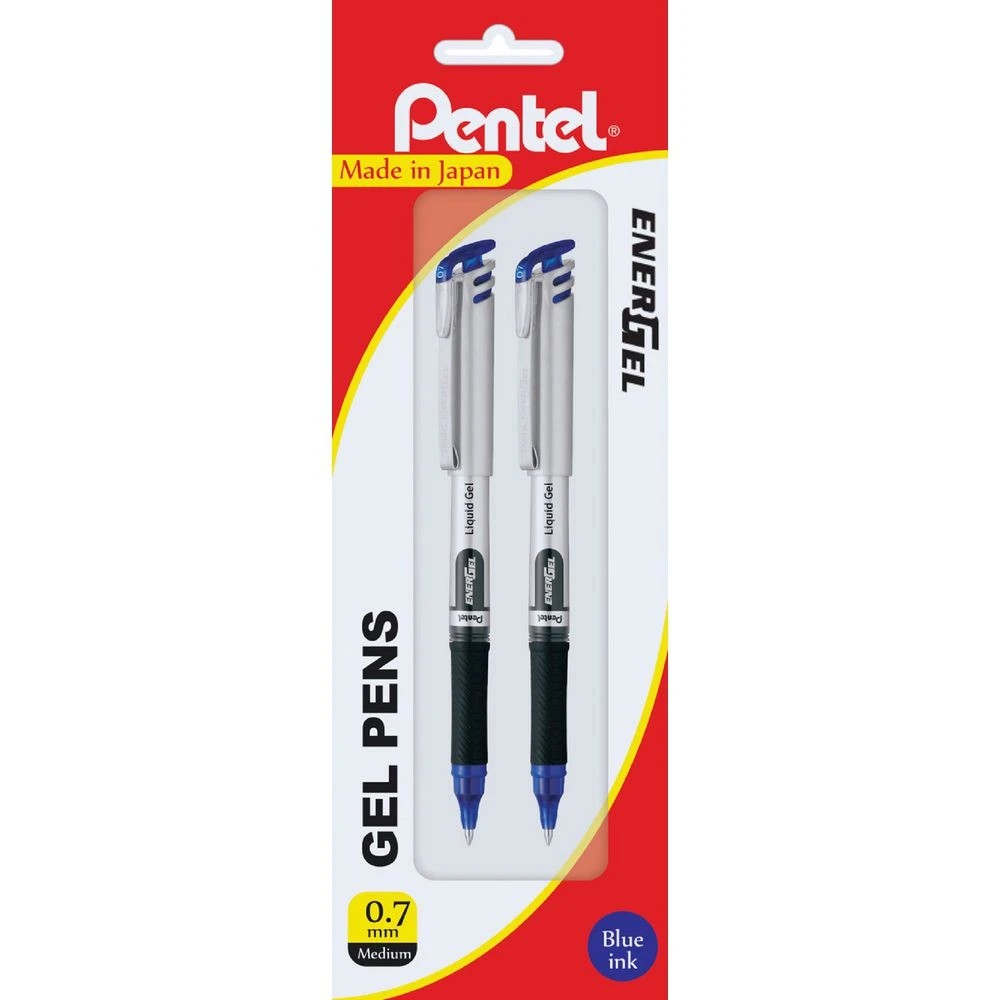1 Pentel Energel BL17 Gel Pens 0.7mm Blue 2 Pack, 1 of 2