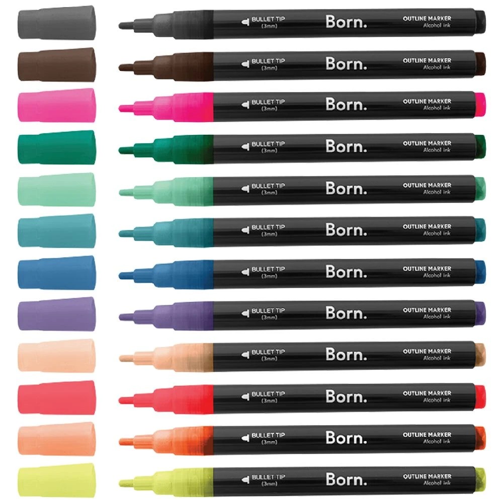 3 Born Outline Marker Metallic Silver 12 Pack, 3 of 4