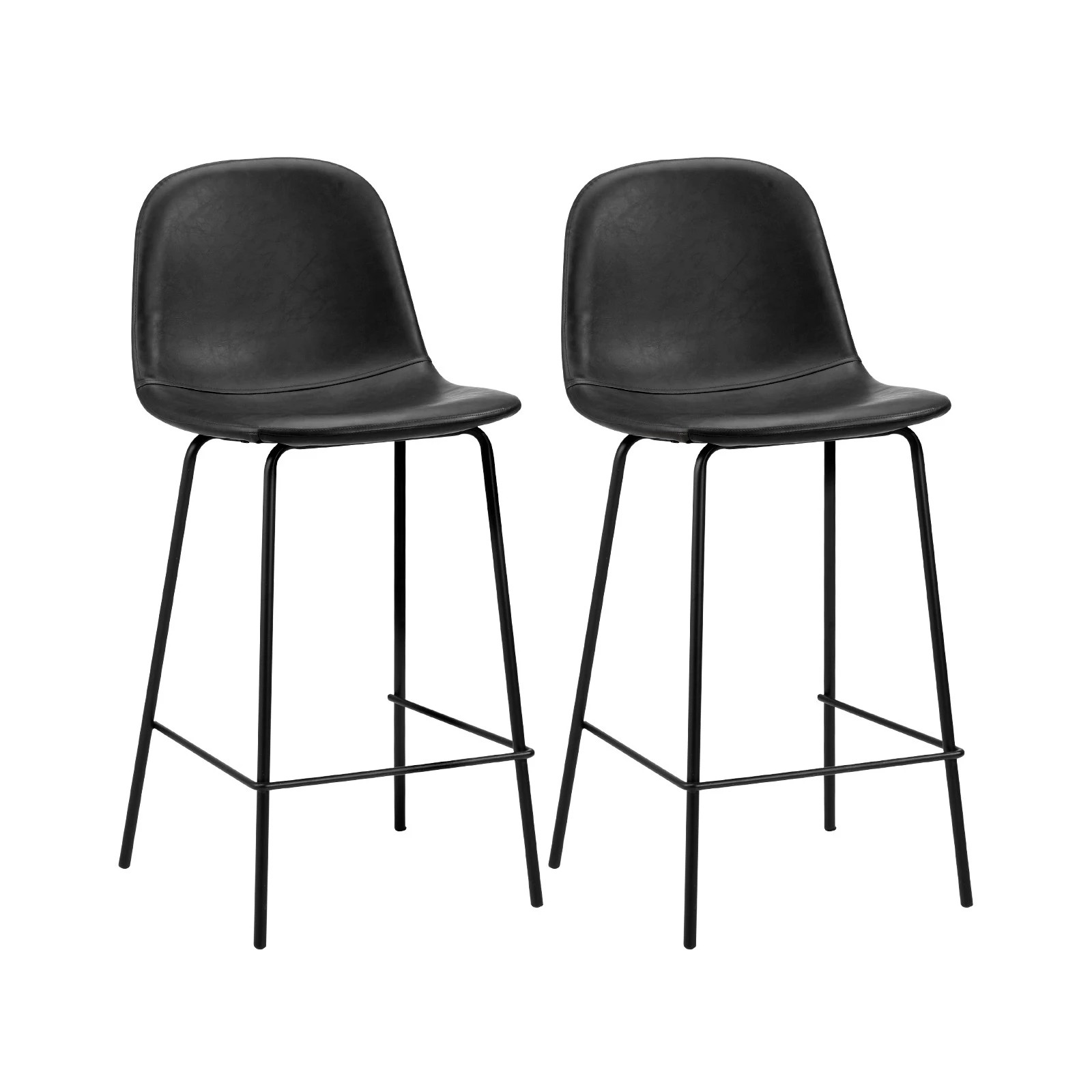 1 Oikiture 2x Bar Stools Barstool - Black, 1 of 9