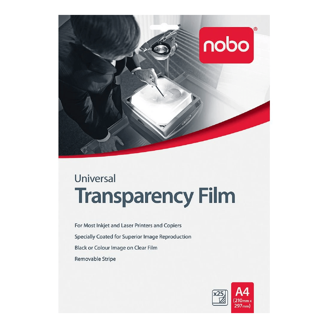 1 Nobo A4 Universal Transparency Film 25 Pack, 1 of 1