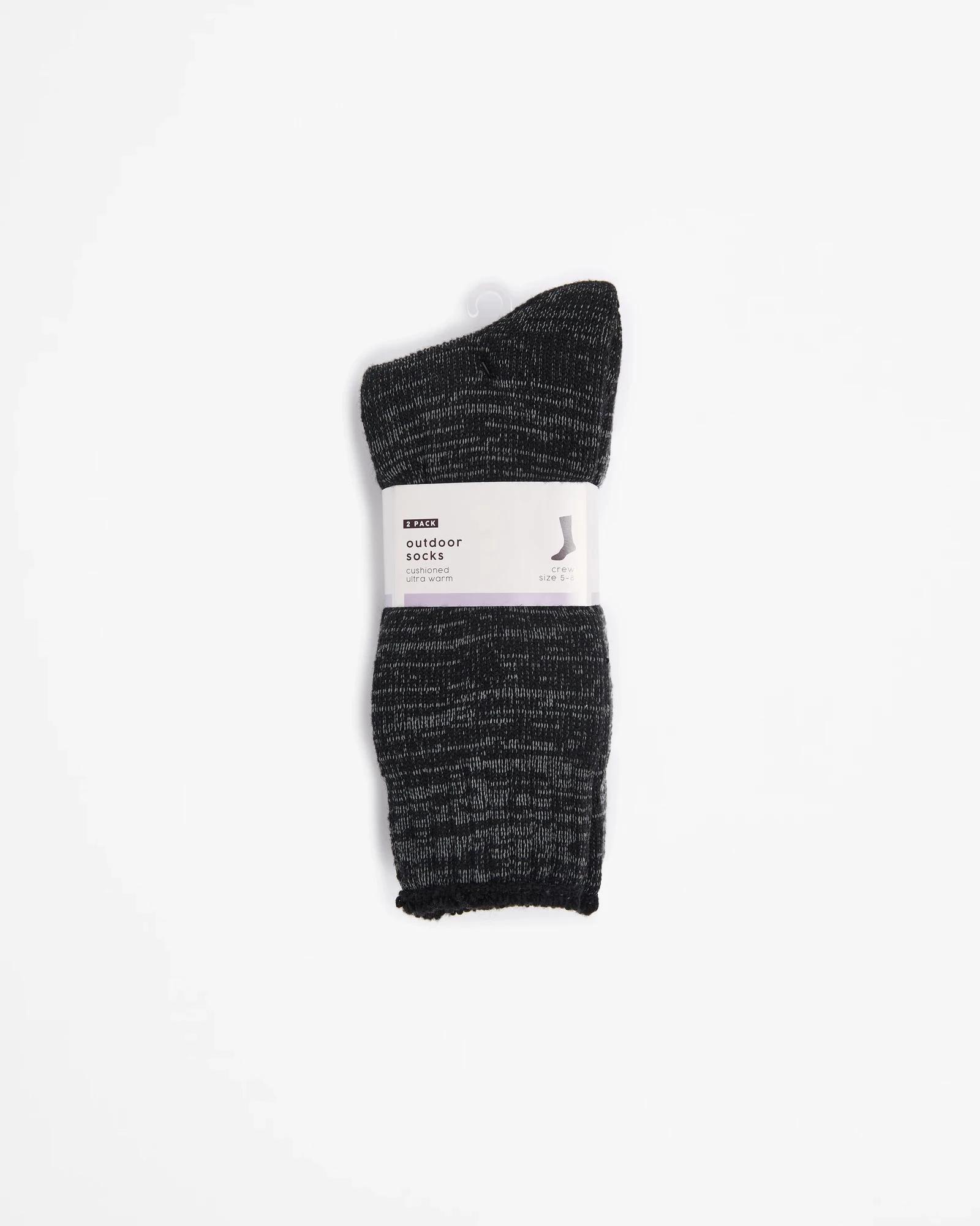 3 Target 2 Pack Outdoor Crew Socks BLACK / GREY MARLE, 3 of 3