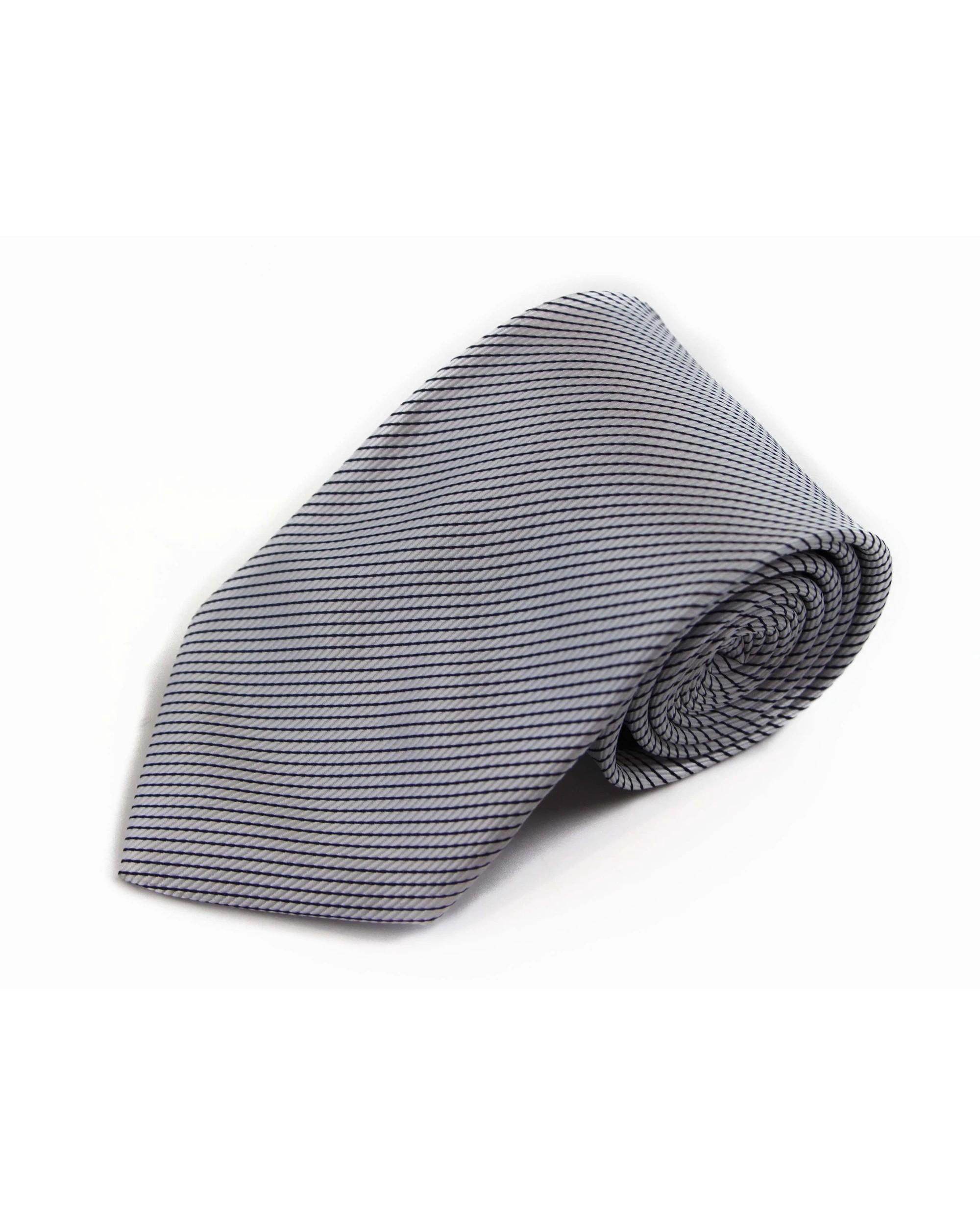 1 Zasel Mens White &  Black Mini Stripe 8cm Patterned Neck Tie, 1 of 2