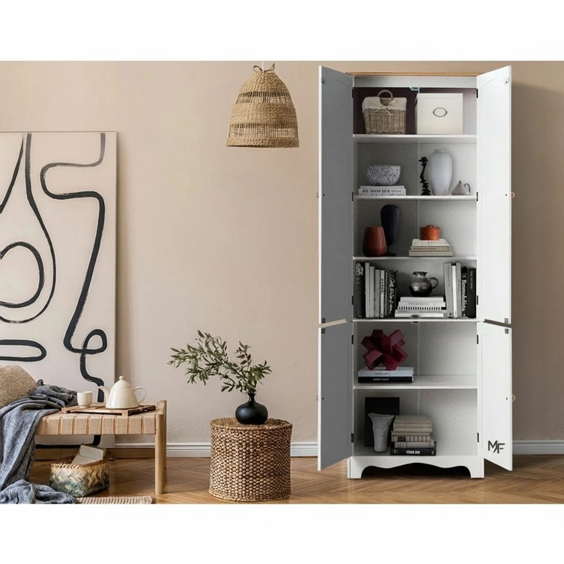 6 Artiss Buffet Sideboard 4 Doors - White, 6 of 8