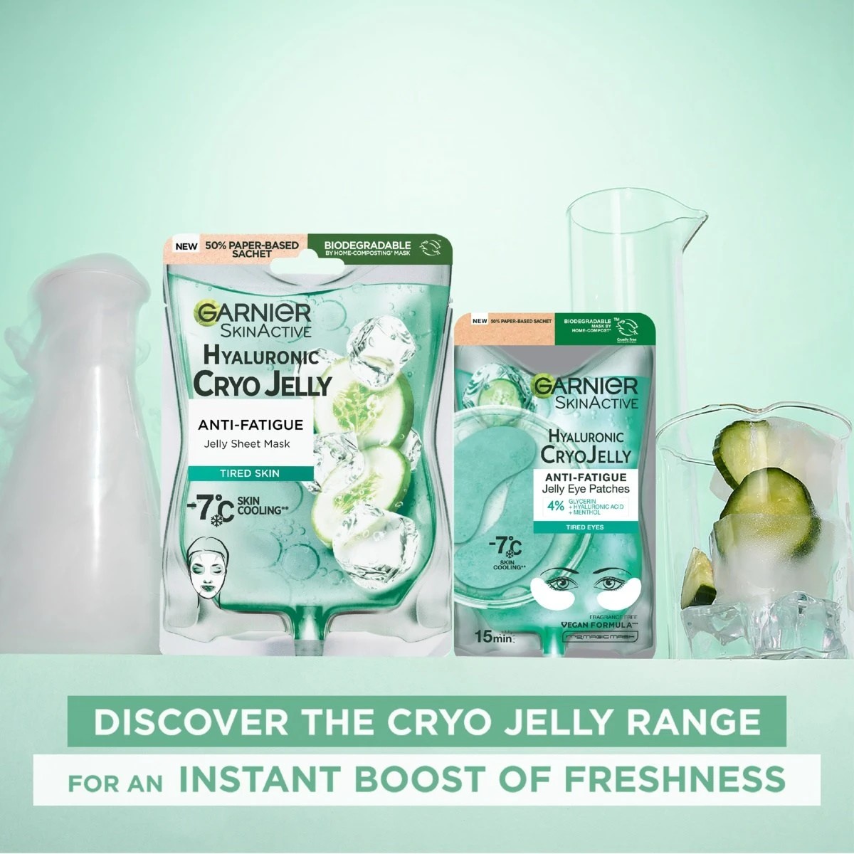 6 Garnier SkinActive Anti-Fatigue Jelly Eye Patches 5g - Hyaluronic CryoJelly, 6 of 6