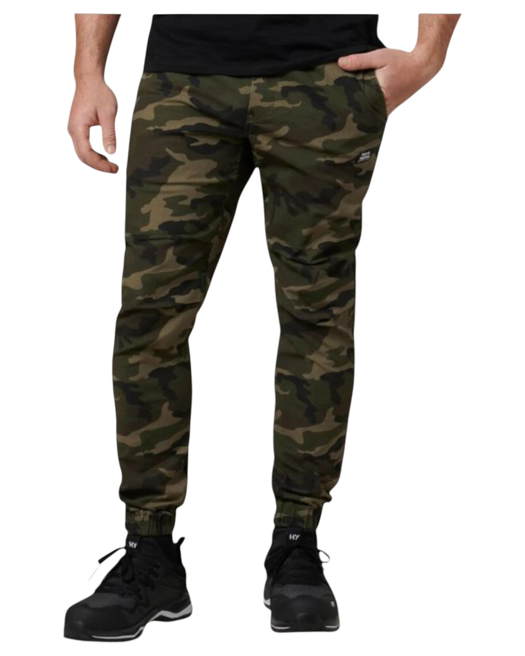 1 Hard Yakka Mens 3056 Camo Jogger Cotton Trackie Pant Camouflage CAMOUFLAGE, 1 of 6