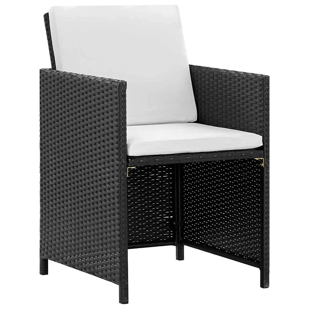 1 Vidaxl 11 Piece Outdoor Dining Set With Cushions Poly Rattan - Black, 1 of 8