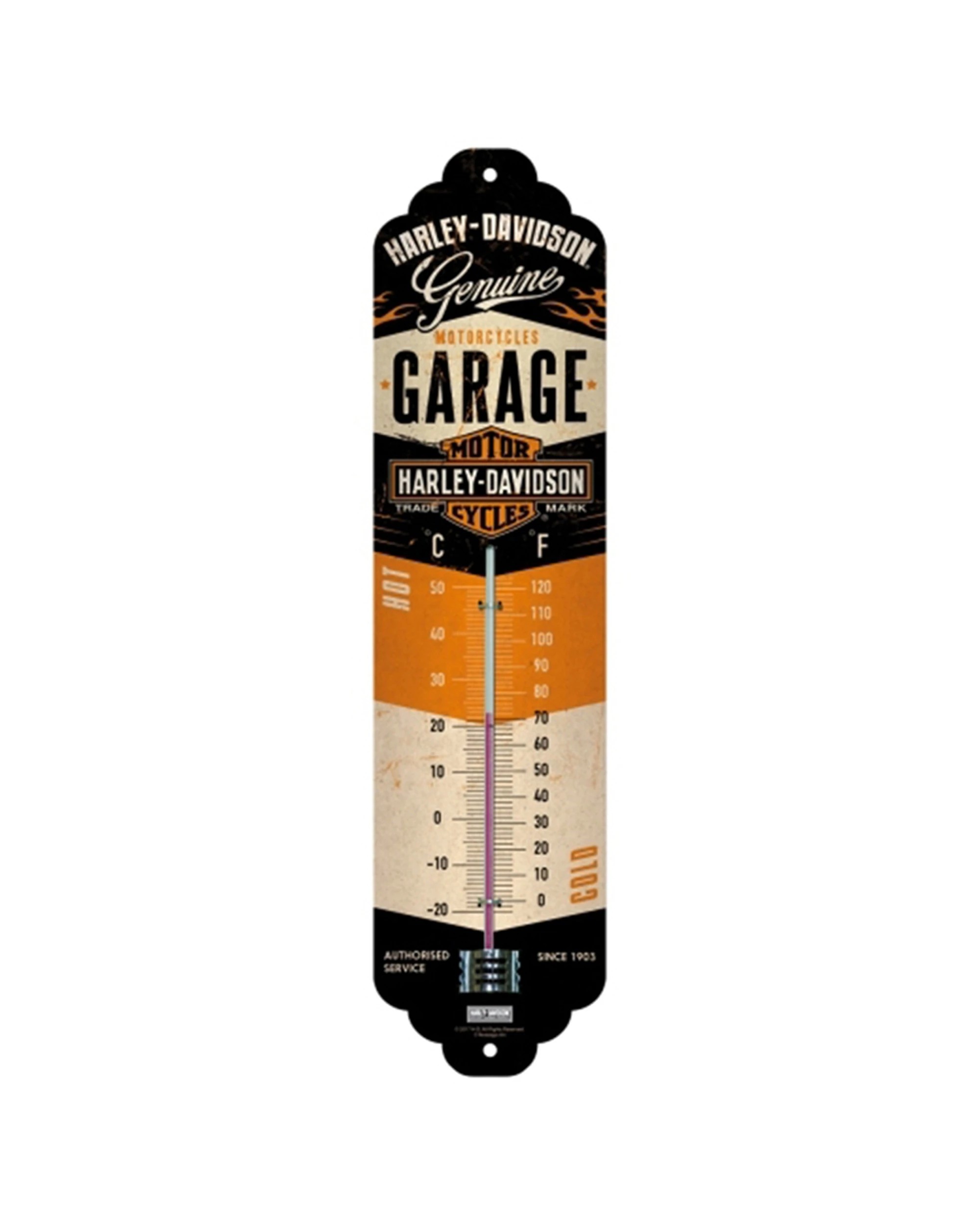 1 Nostalgic-Art Thermometer Harley-Davidson Garage Metal Wall Gauge - Multi, 1 of 1