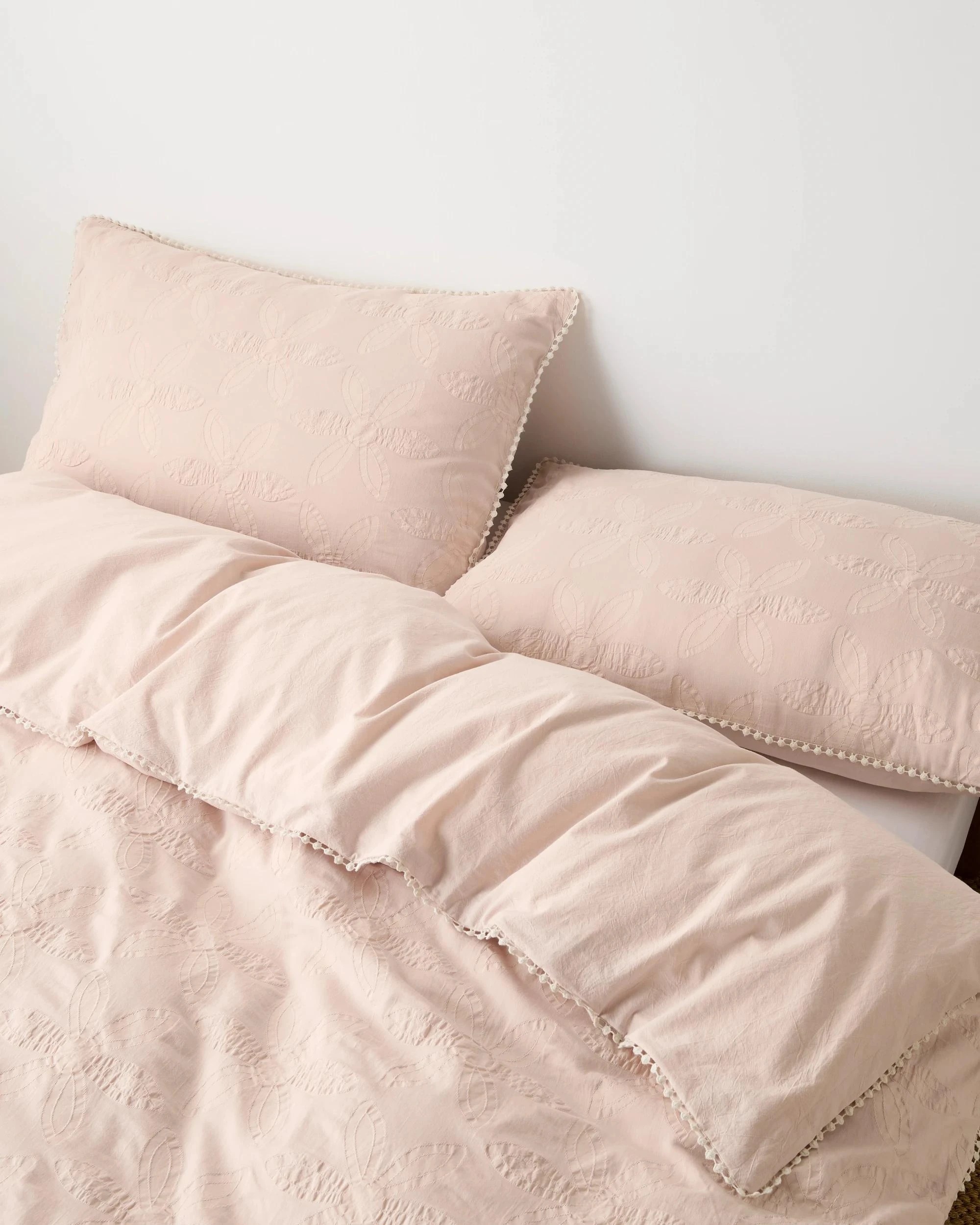 2 Target Zarah Textured Floral Australian Cotton Quilt Cover Set - Queen Bed - Pink, 2 of 3