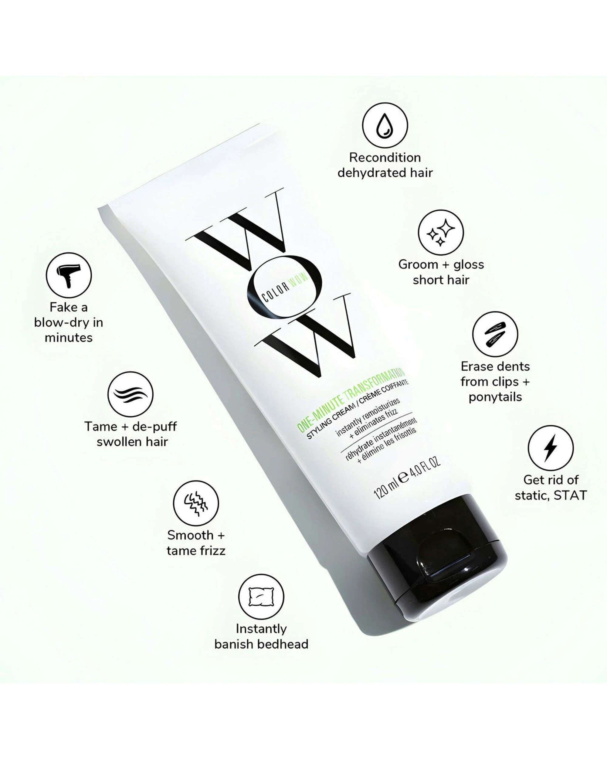 3 Colour Wow One Minute Transformation Smooth Frizz Control 120ml - White, 3 of 3