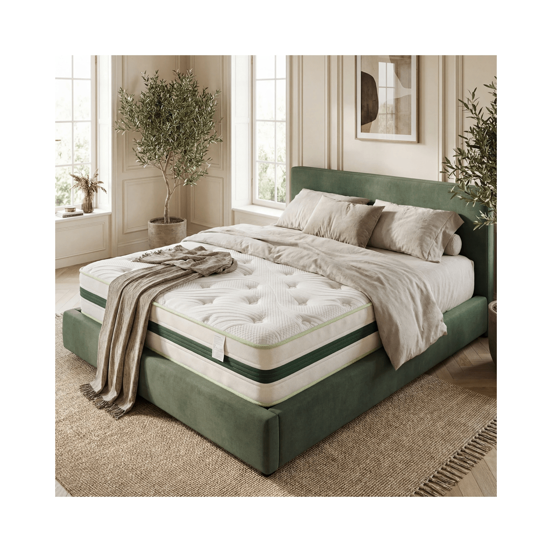 8 Advwin 32CM Double Size Hybrid Mattress Medium Firm Feel Pocket Springs - White, 8 of 10