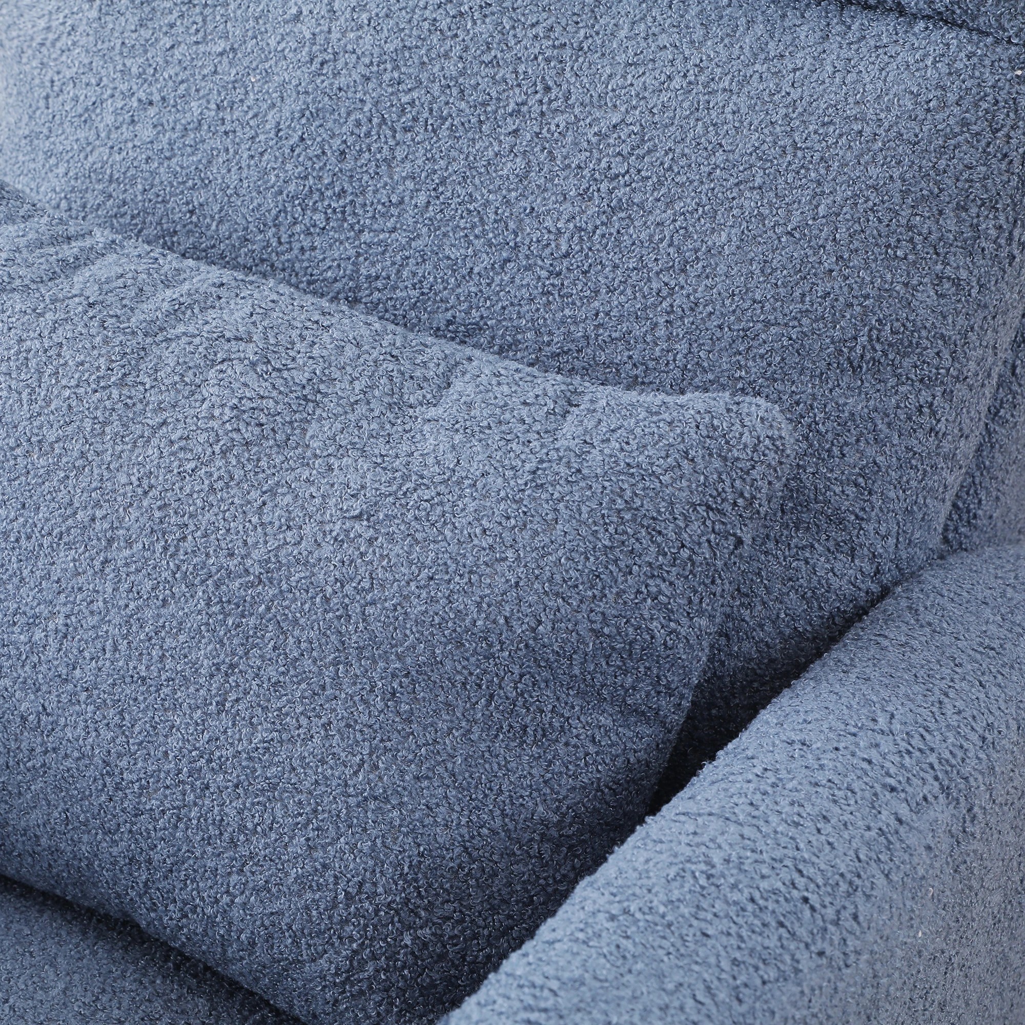 5 Levede Rocking Chair Blue With Cushion & Stool, 5 of 7