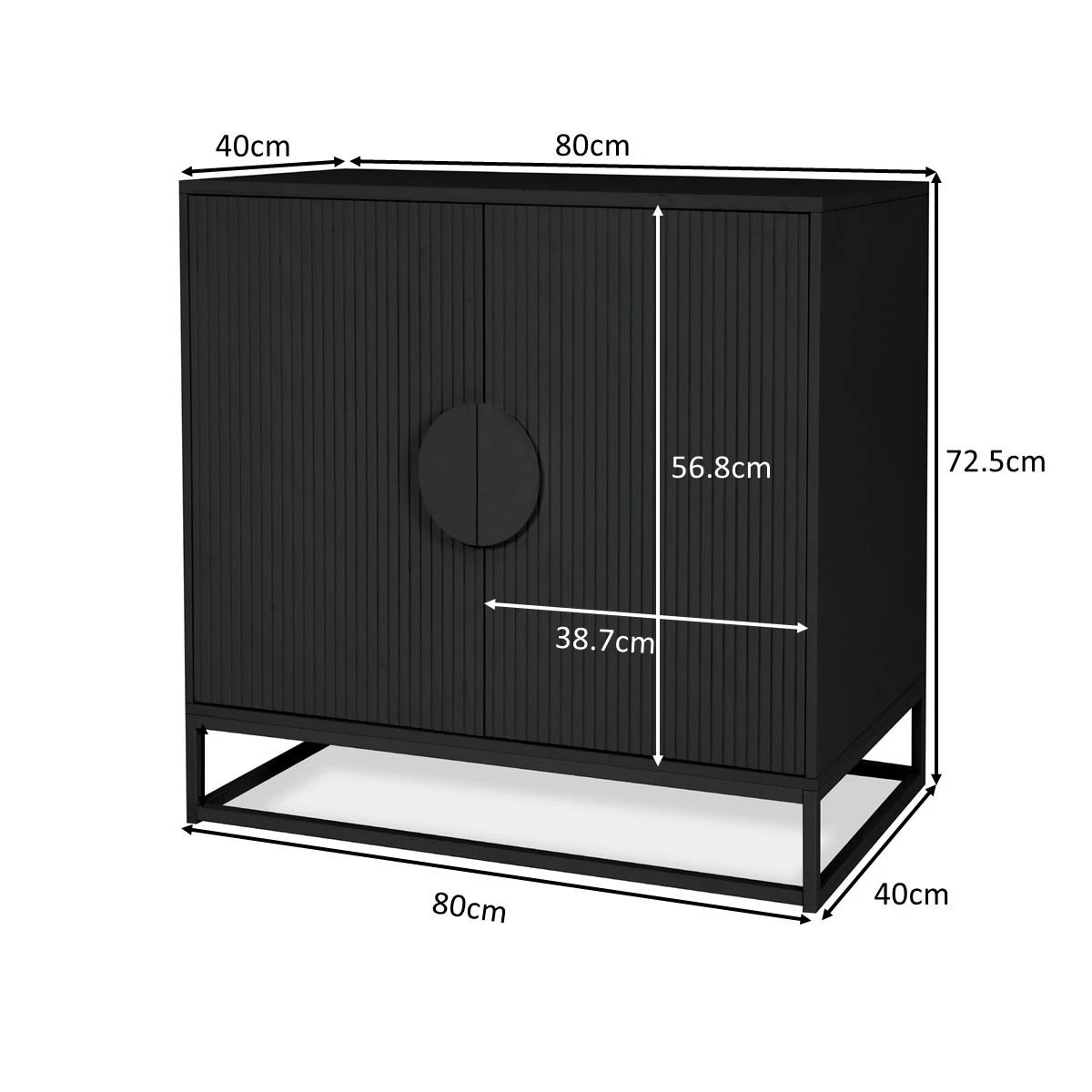 10 Stevie Ribbed Cabinet - Black, 10 of 10