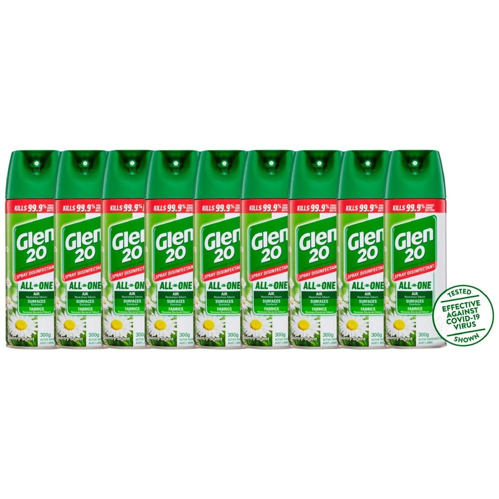 1 Glen 20 Disinfectant Spray Country 300g 9 Pack, 1 of 1