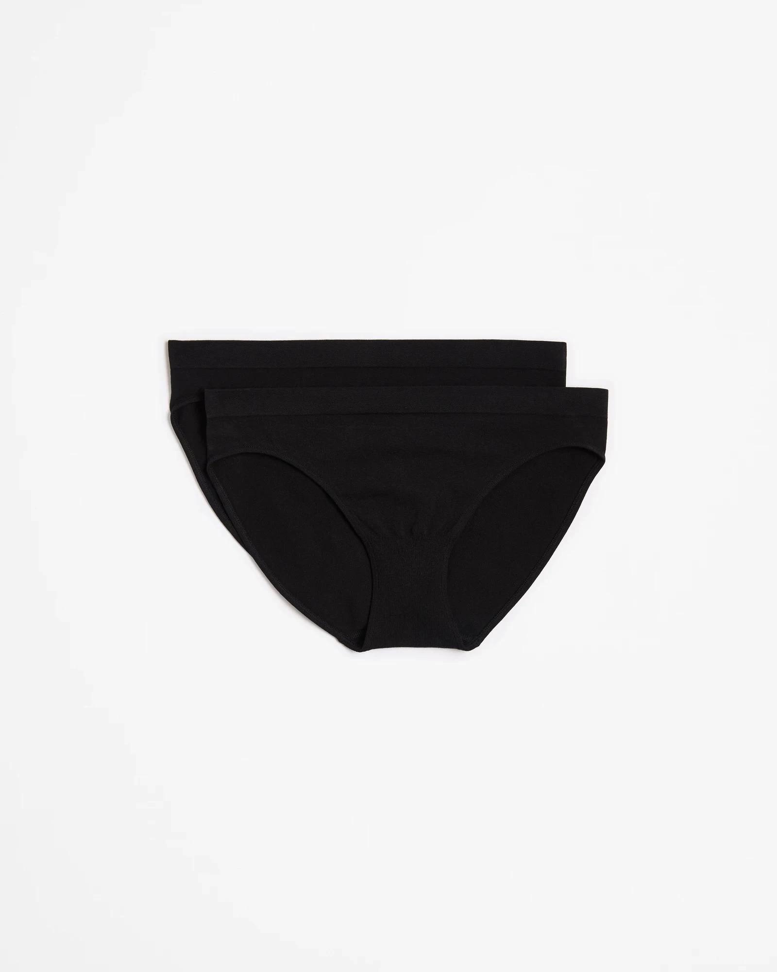 1 Target Australian Cotton Blend 2 Pack Seamfree Bikini Briefs BLACK, 1 of 4