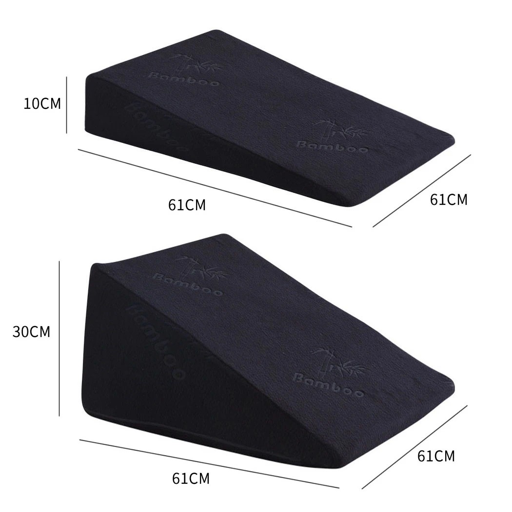 3 Dreamz Cool Gel Memory Foam Bed Wedge Pillow Cushion Neck Back Support Sleep With Cover, 3 of 10