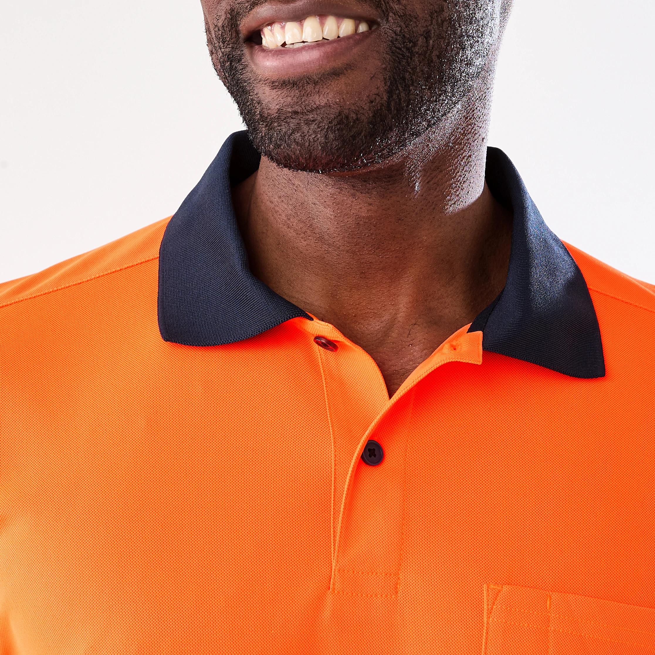 6 Workwear Long Sleeve Hi-Visibility Cool Polo Shirt SAFETY ORANGE, 6 of 8