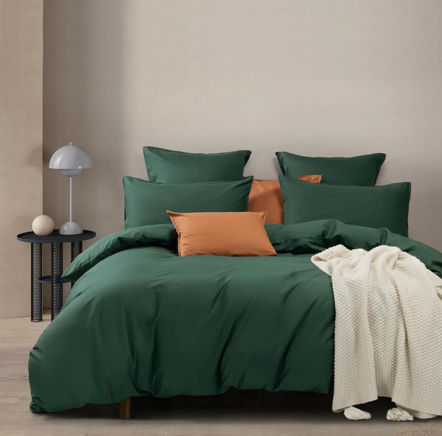 1 Gioia Casa Vintage Washed Cotton Quilt Cover Set Soft Breathable - Double Bed - Forest Green, 1 of 5