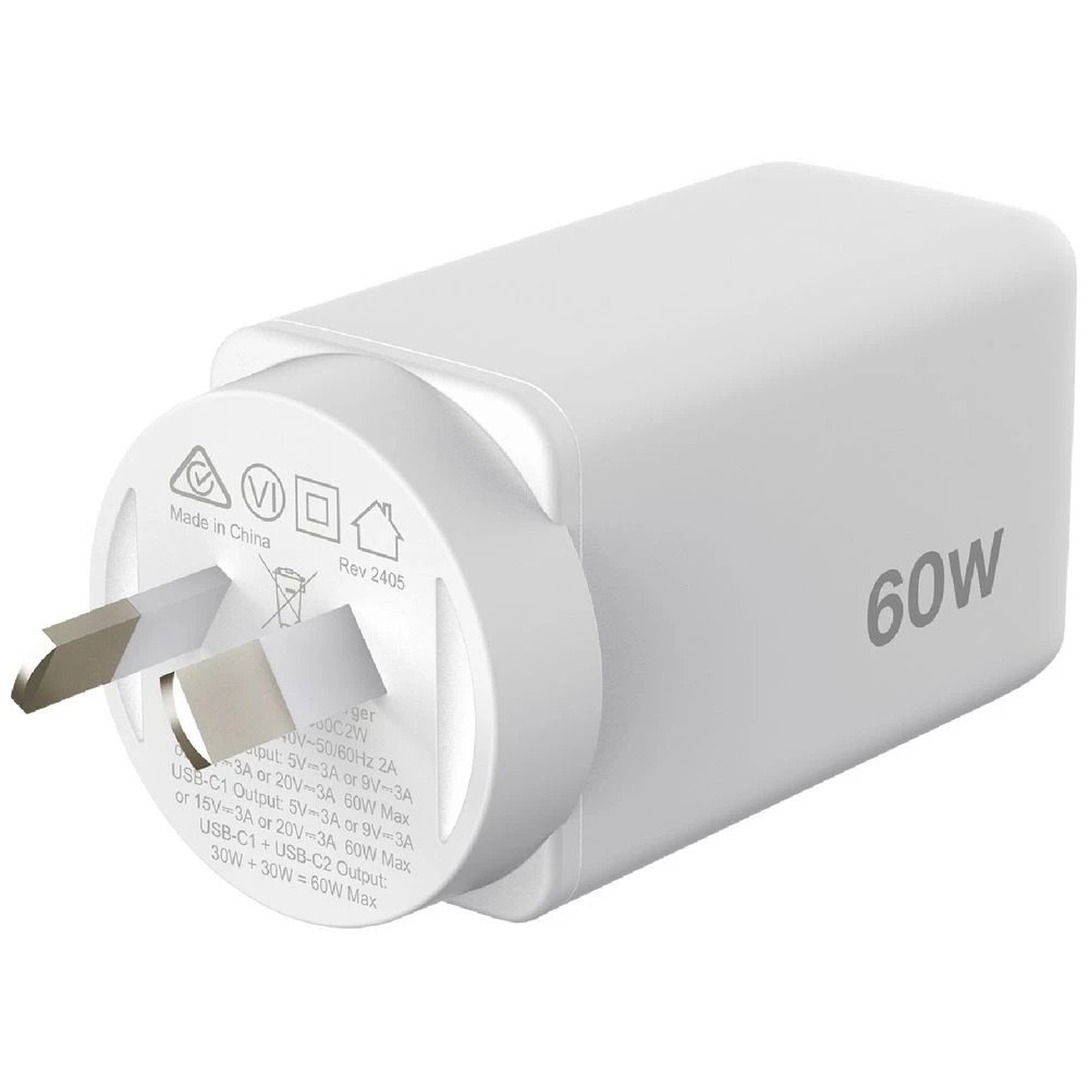 4 Comsol 60W Dual USB-C Wall Charger White, 4 of 5